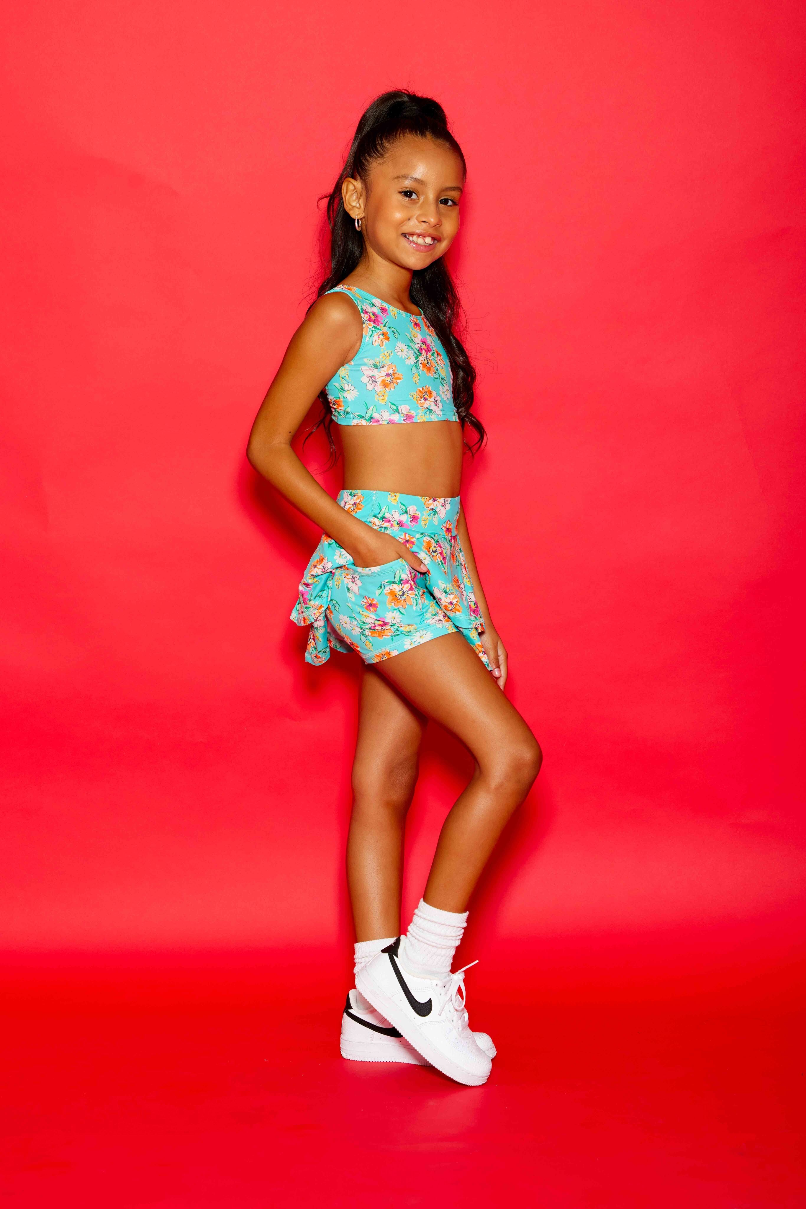 Love Bug Bra Top - Mint Summer Floral - Sparkle Plum Exclusive - Ready to Ship