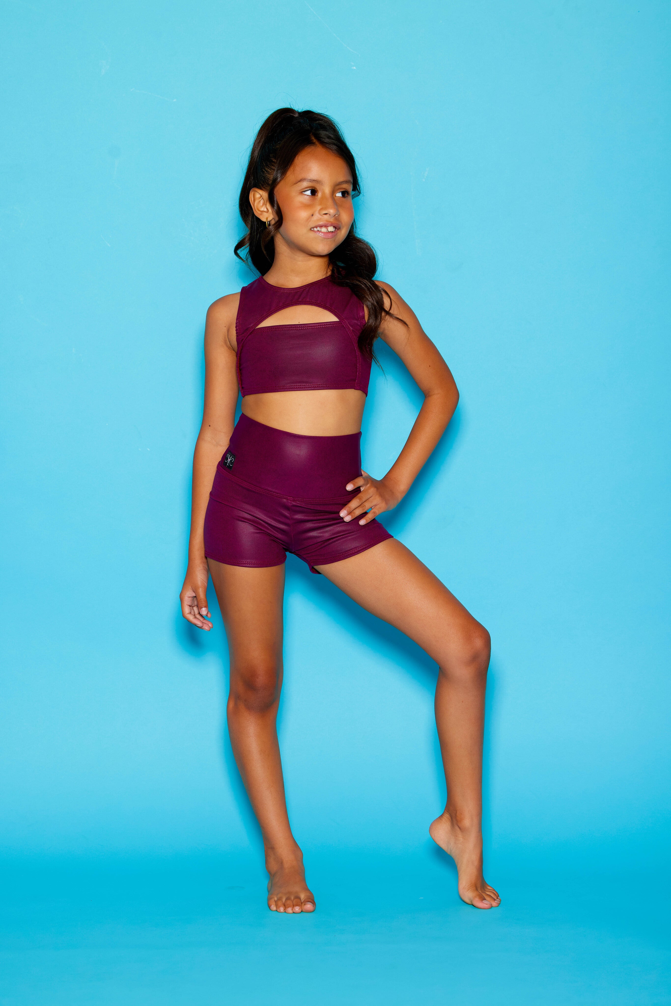 Anikka Crop Top - Wine Heathered - Ready to Ship