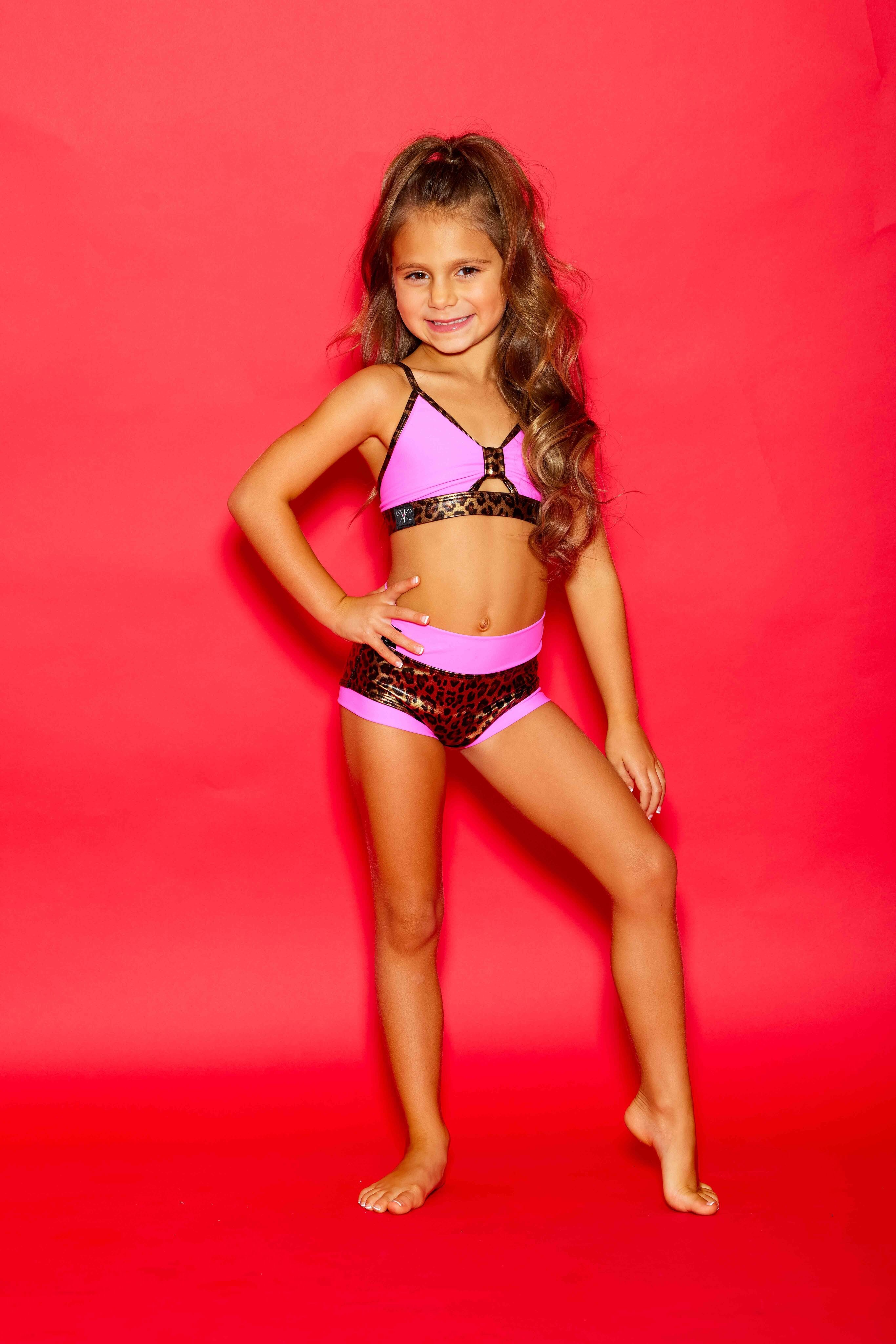 Glow Up! Bra Top - Neon Pink/Glow Cheetah - Ready To Ship