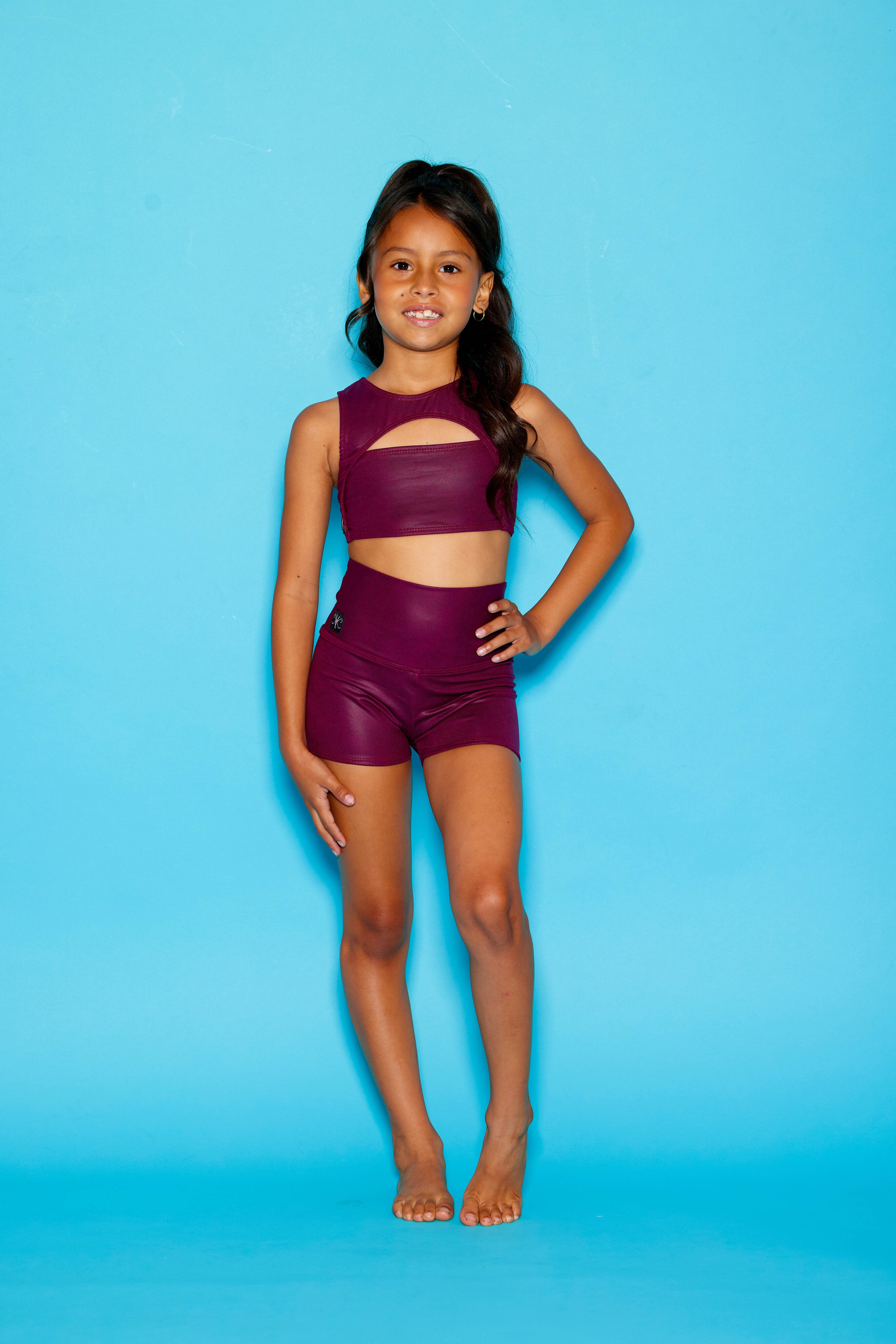 Anikka Crop Top - Wine Heathered - Ready to Ship