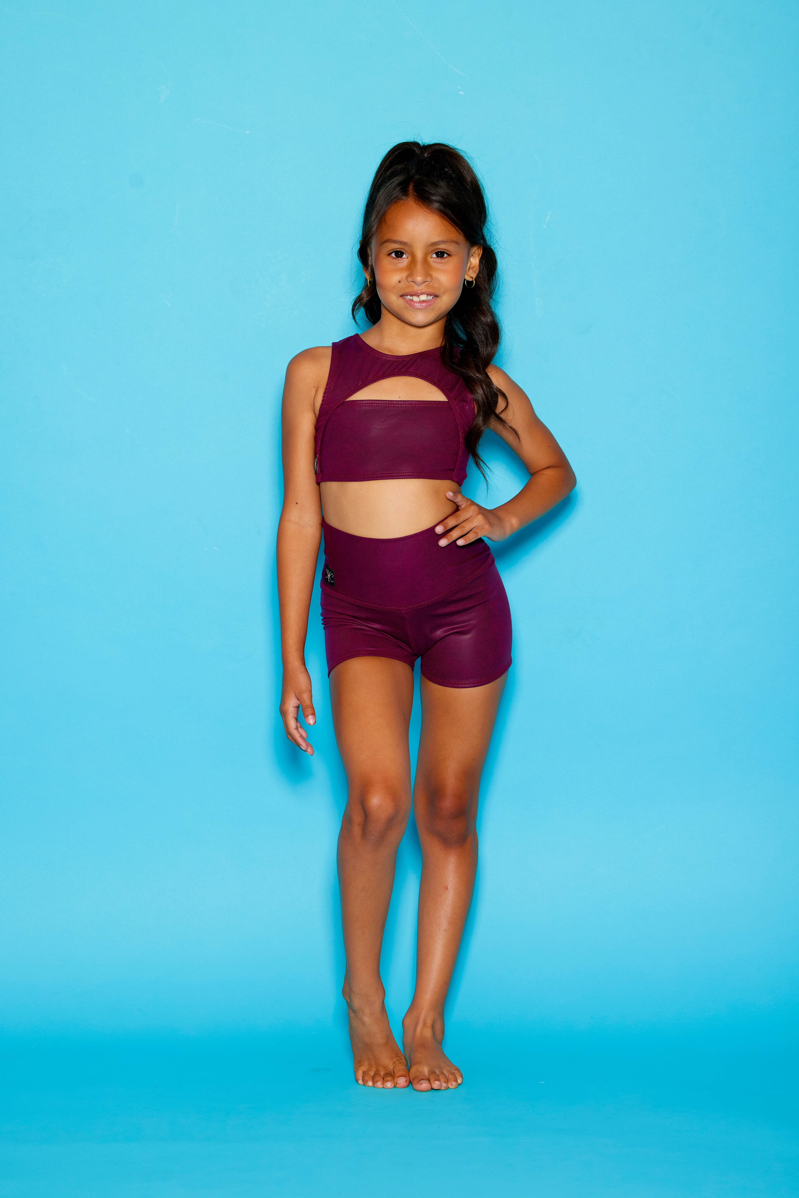 Anikka Crop Top - Wine Heathered - Ready to Ship