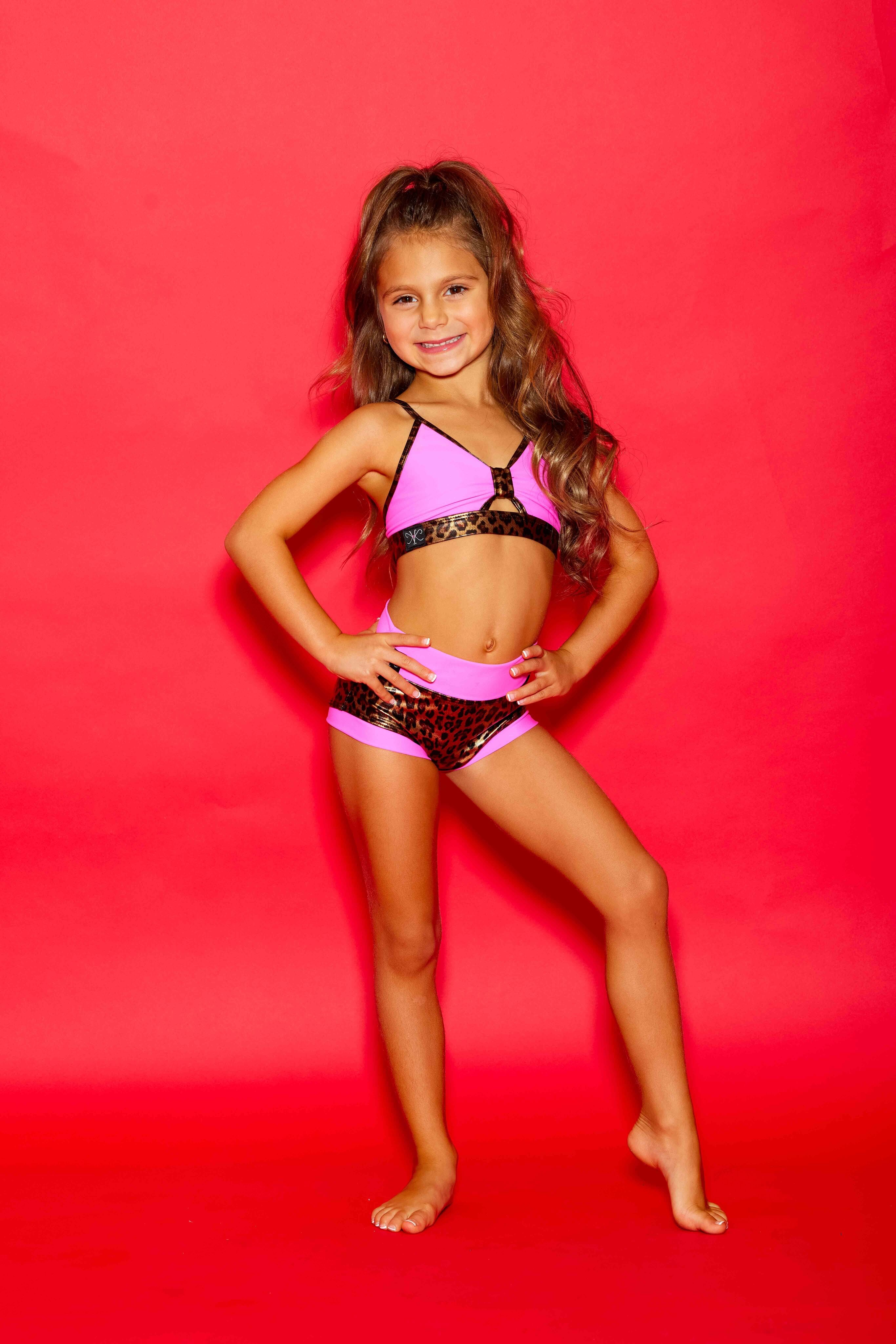 Glow Up! Bra Top - Neon Pink/Glow Cheetah - Ready To Ship