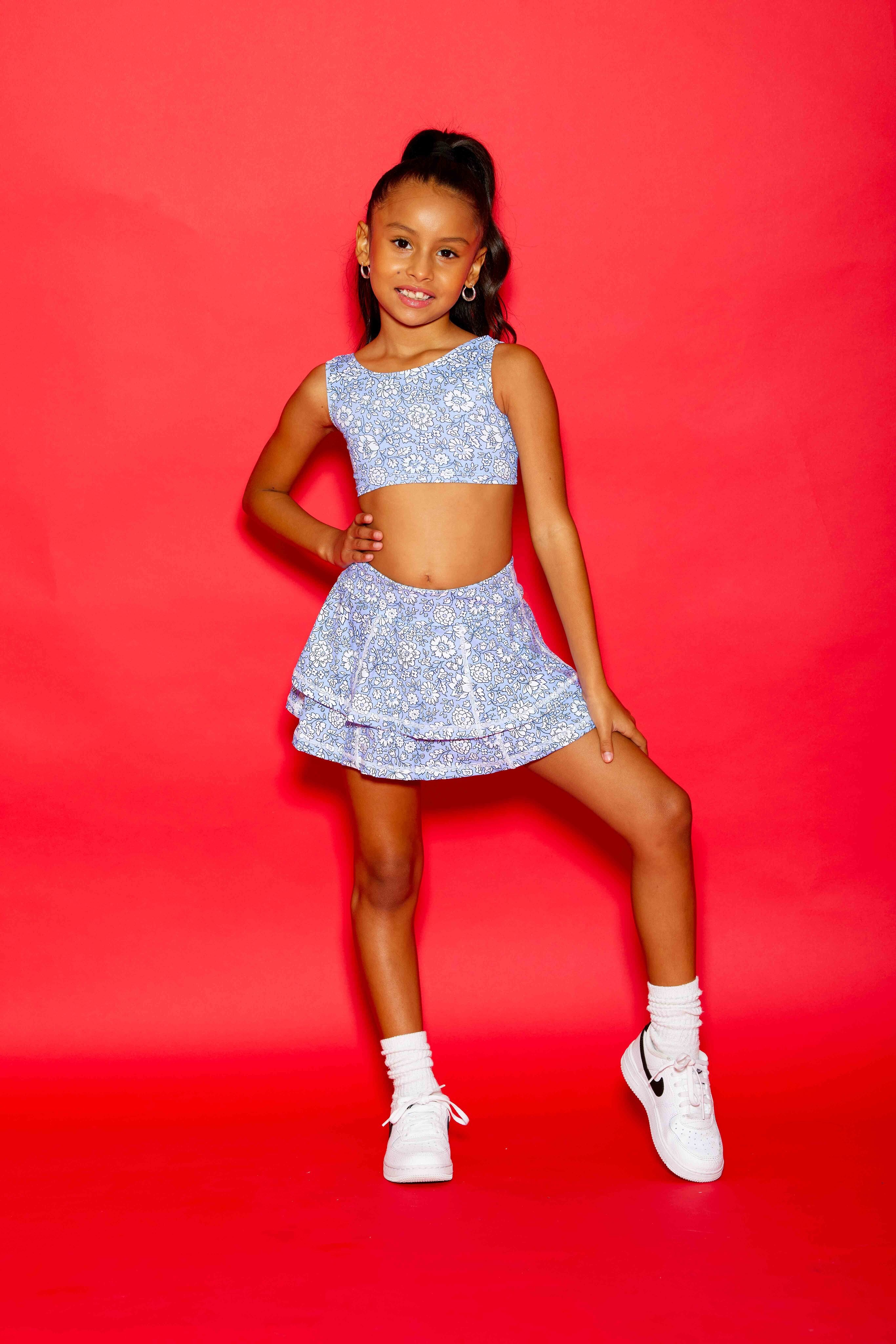 Love Bug Bra Top - Periwinkle Floral - Sparkle Plum Exclusive - Ready to Ship