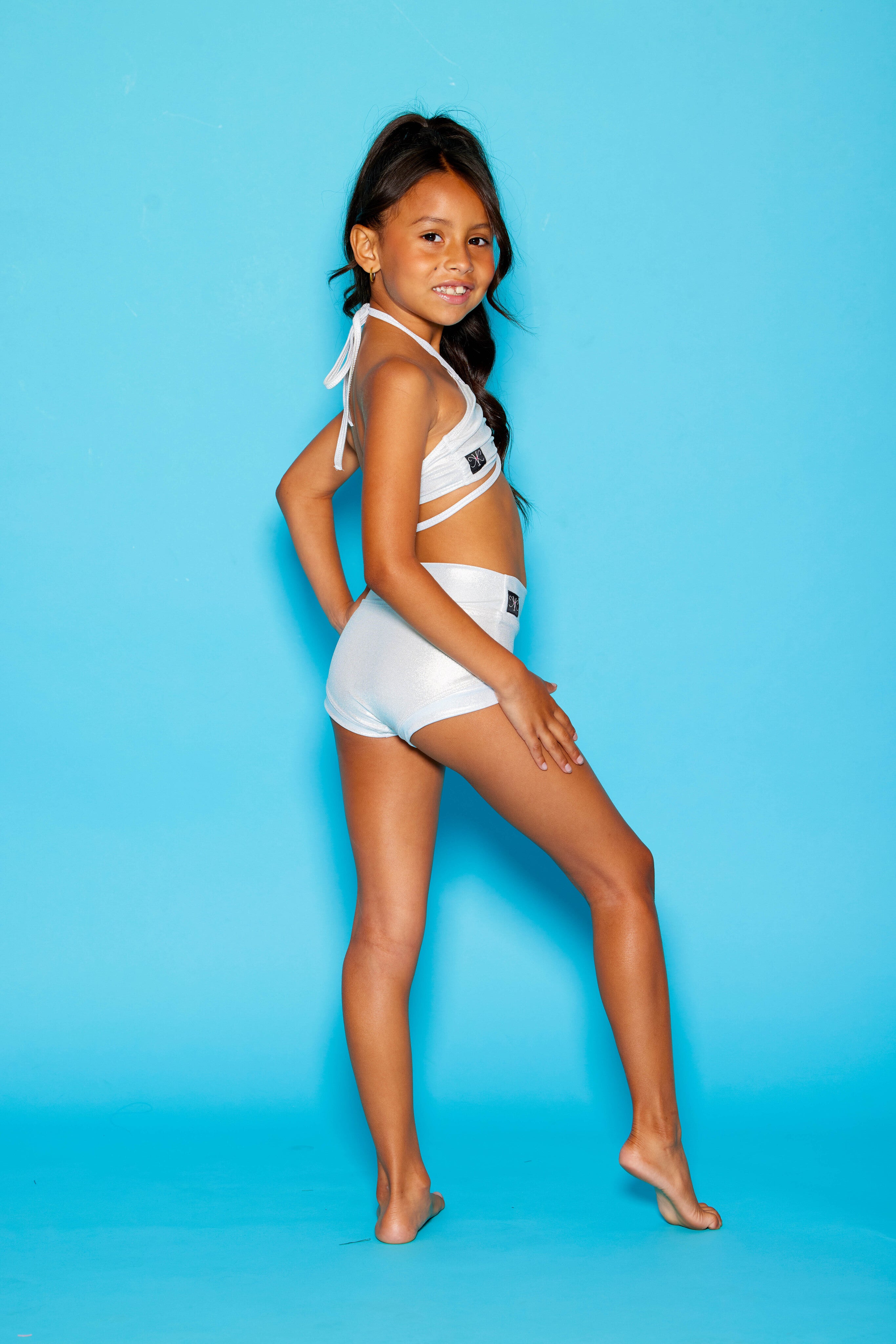 Weekend Bra Top - White Sparkle - Ready To Ship