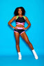 Criss Cross Bra Top - Black/Neon Pink/Lime - Ready To Ship