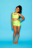Win Win Bra Top - Chartreuse Shiny - Ready To Ship