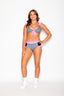 Ready, Set, Dash Bra Top - B/W Checkered/Neon Pink/Black - Ready to Ship