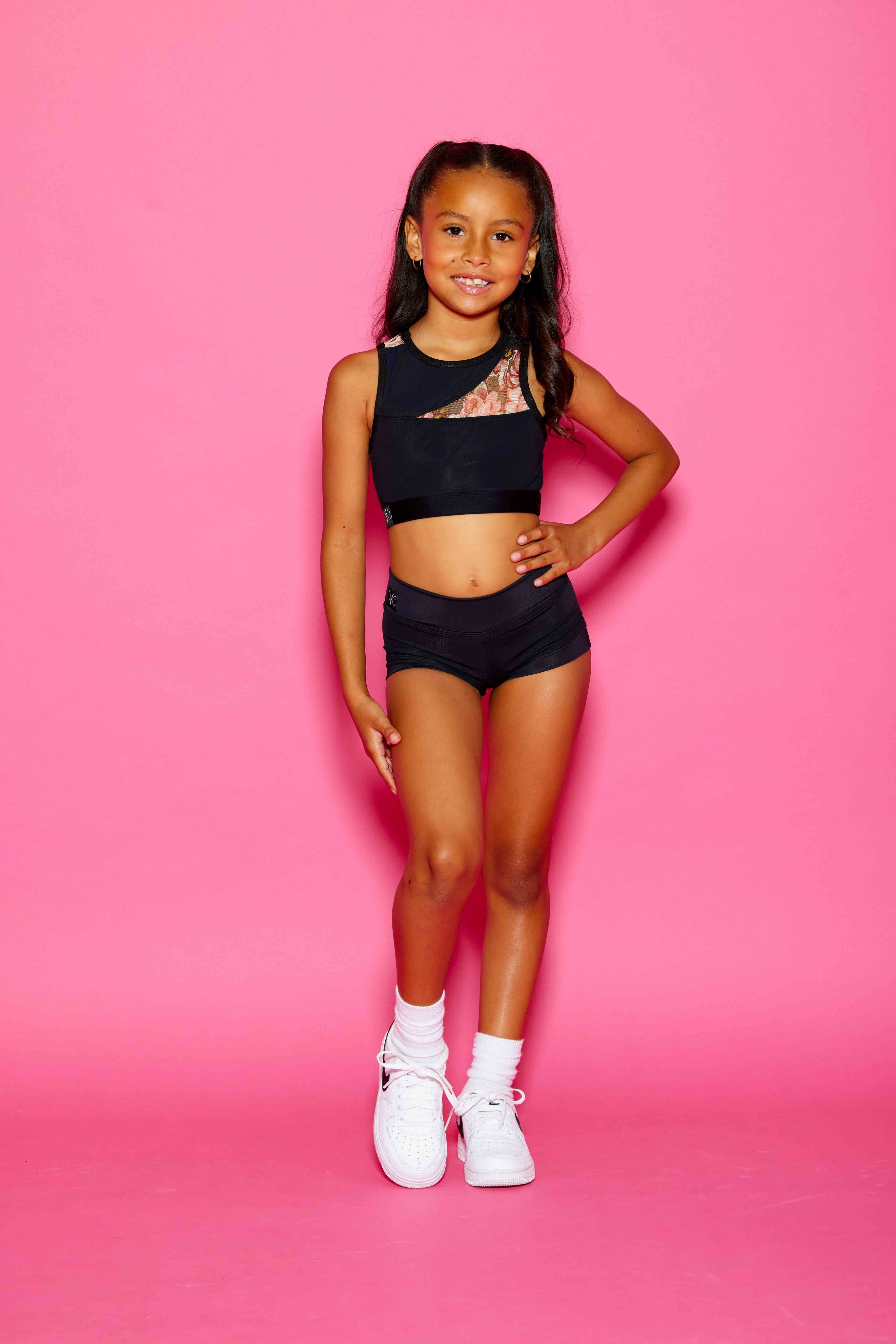 Never Better Bra Top - Black/Blossom - Ready To Ship