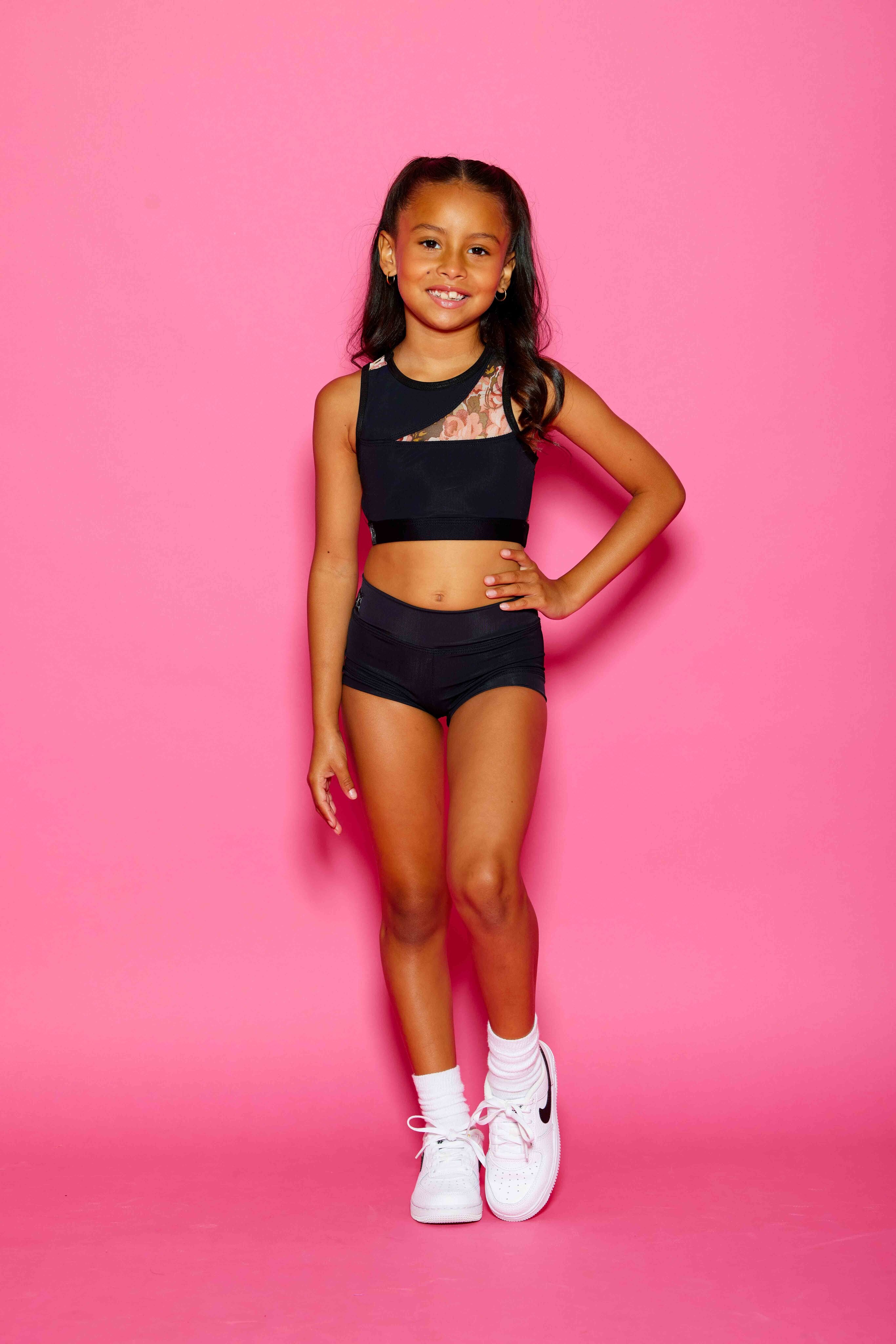 Never Better Bra Top - Black/Blossom - Ready To Ship
