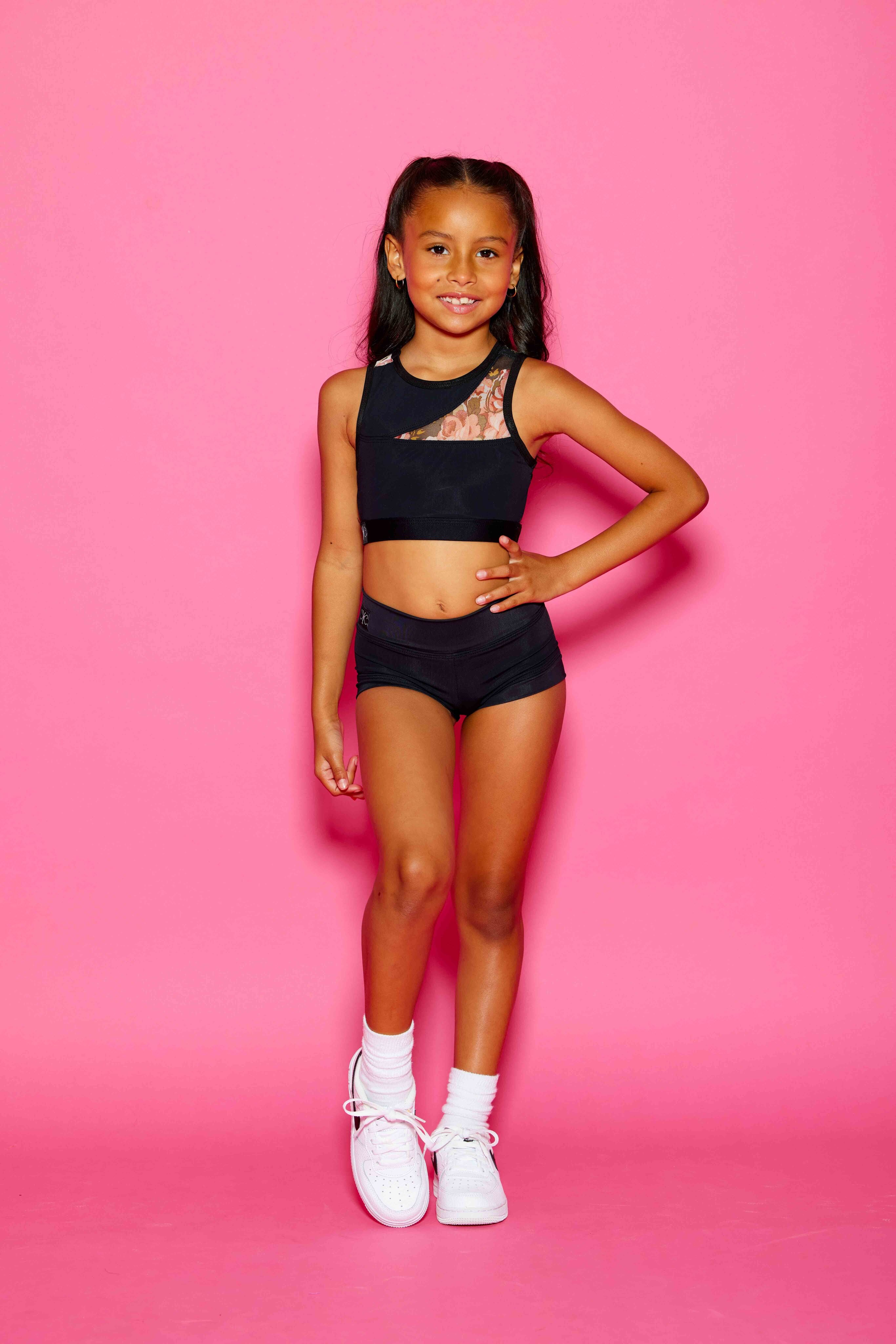 Never Better Bra Top - Black/Blossom - Ready To Ship
