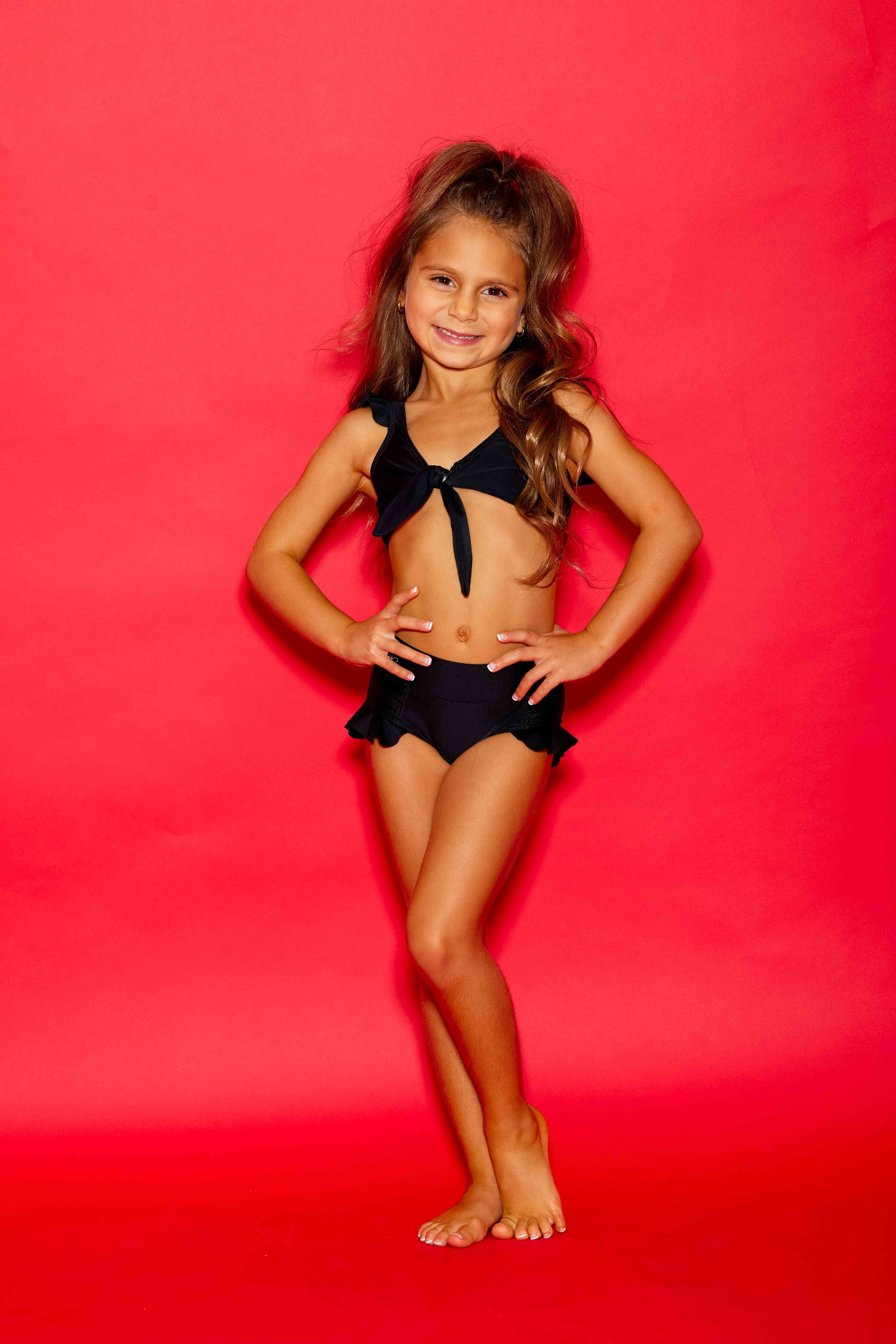 Ready, Set, Dash Ruffle Brief - Black - Ready to Ship