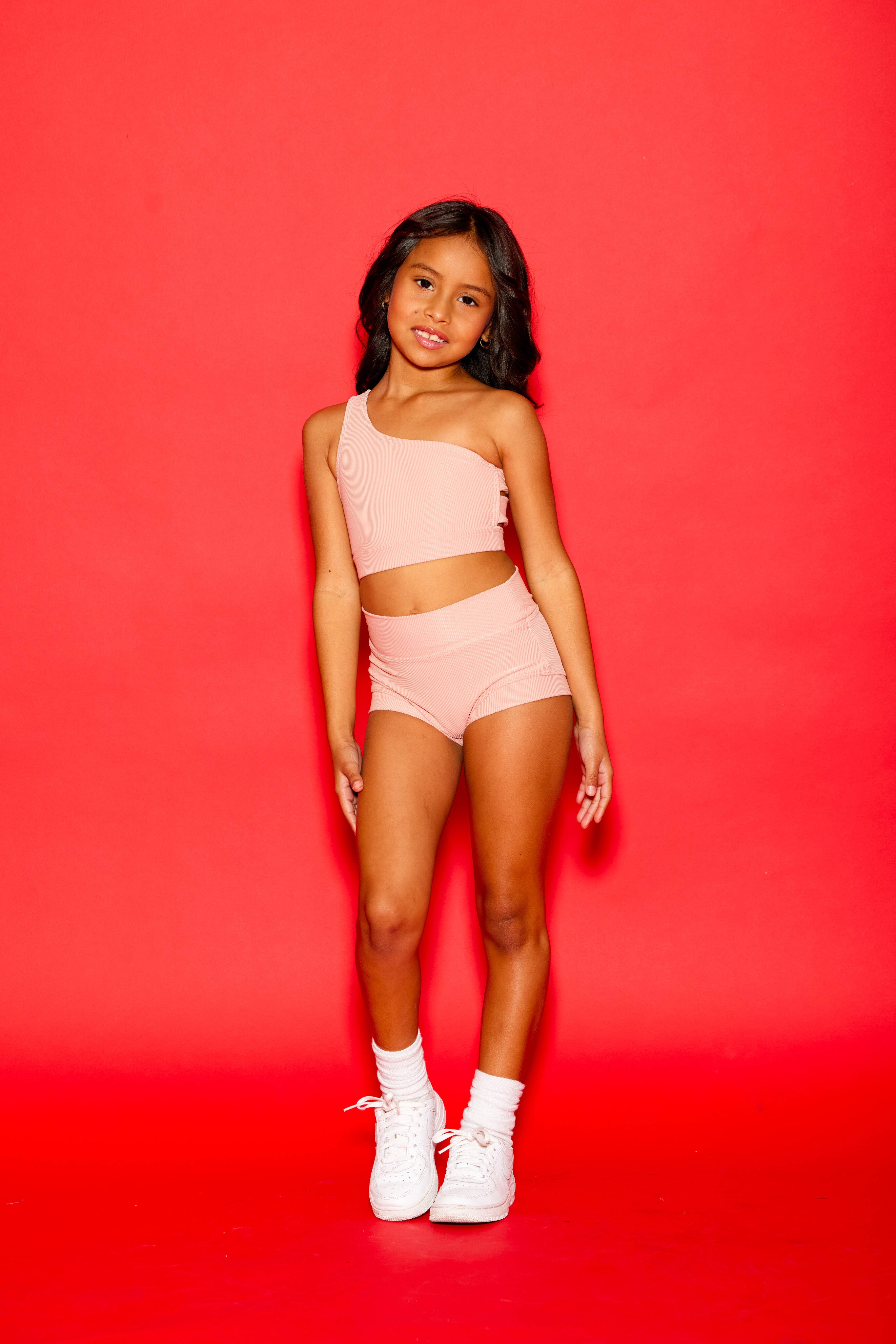 Cross The Line Ribbed Bra Top - Blush Pink Ribbed - Ready to Ship