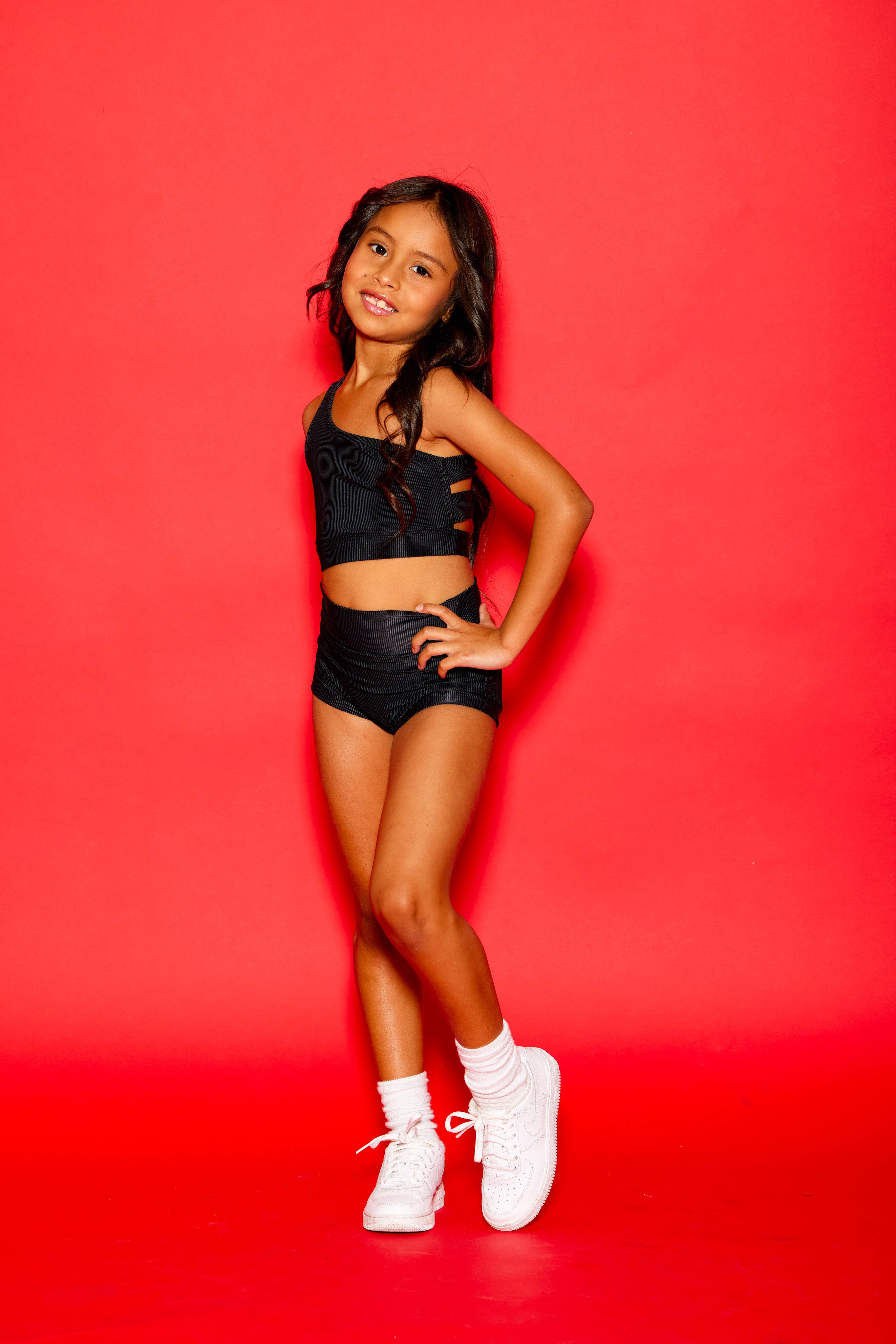 Cross The Line Ribbed Bra Top - Black Ribbed - Ready to Ship - Final Sale