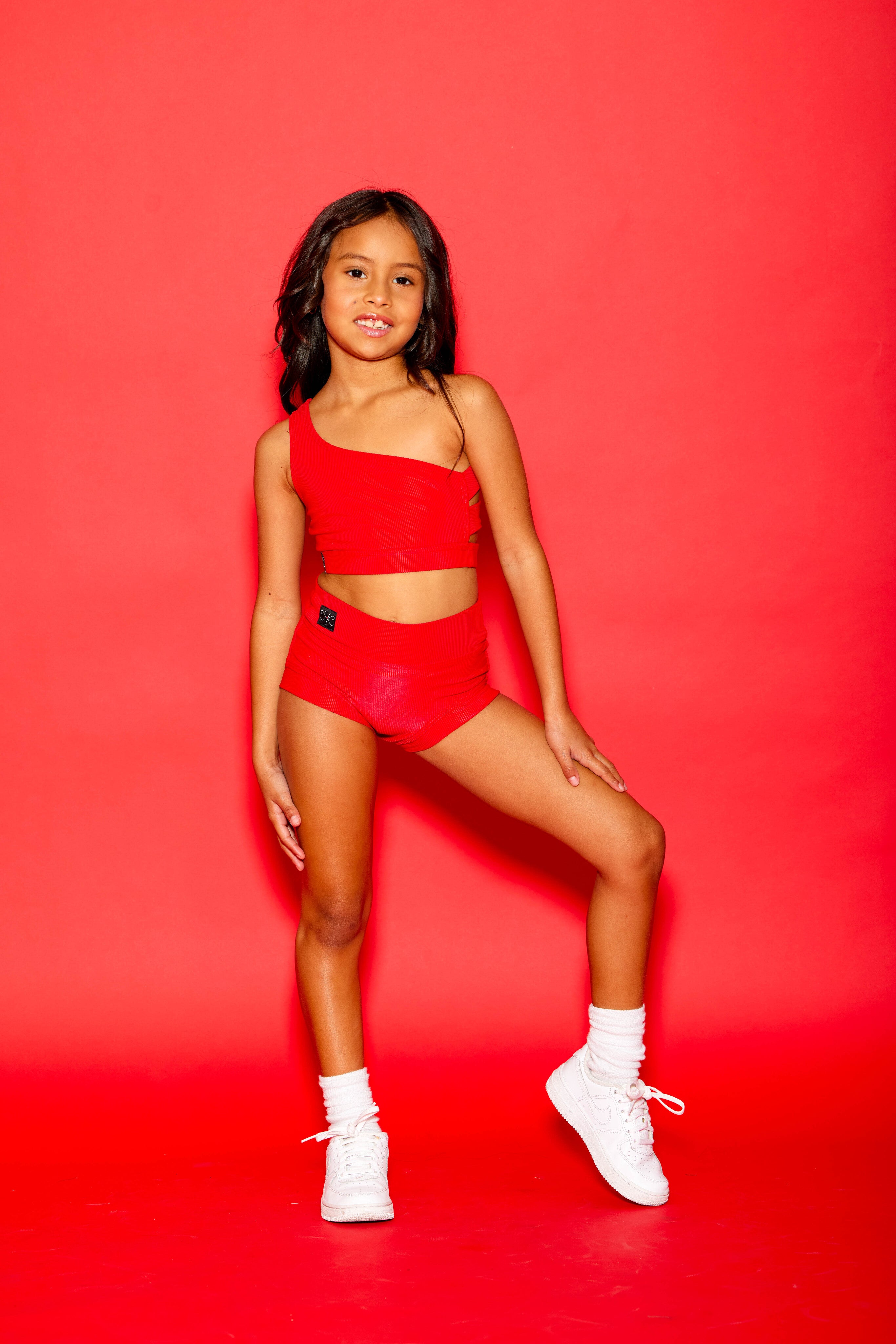 Cross The Line Ribbed Bra Top - Red Ribbed - Ready to Ship