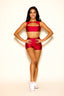 Anikka Short - Maroon Shiny - Ready To Ship - Final Sale