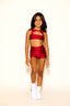 Anikka Short - Maroon Shiny - Ready To Ship - Final Sale