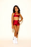 Anikka Short - Maroon Shiny - Ready To Ship - Final Sale
