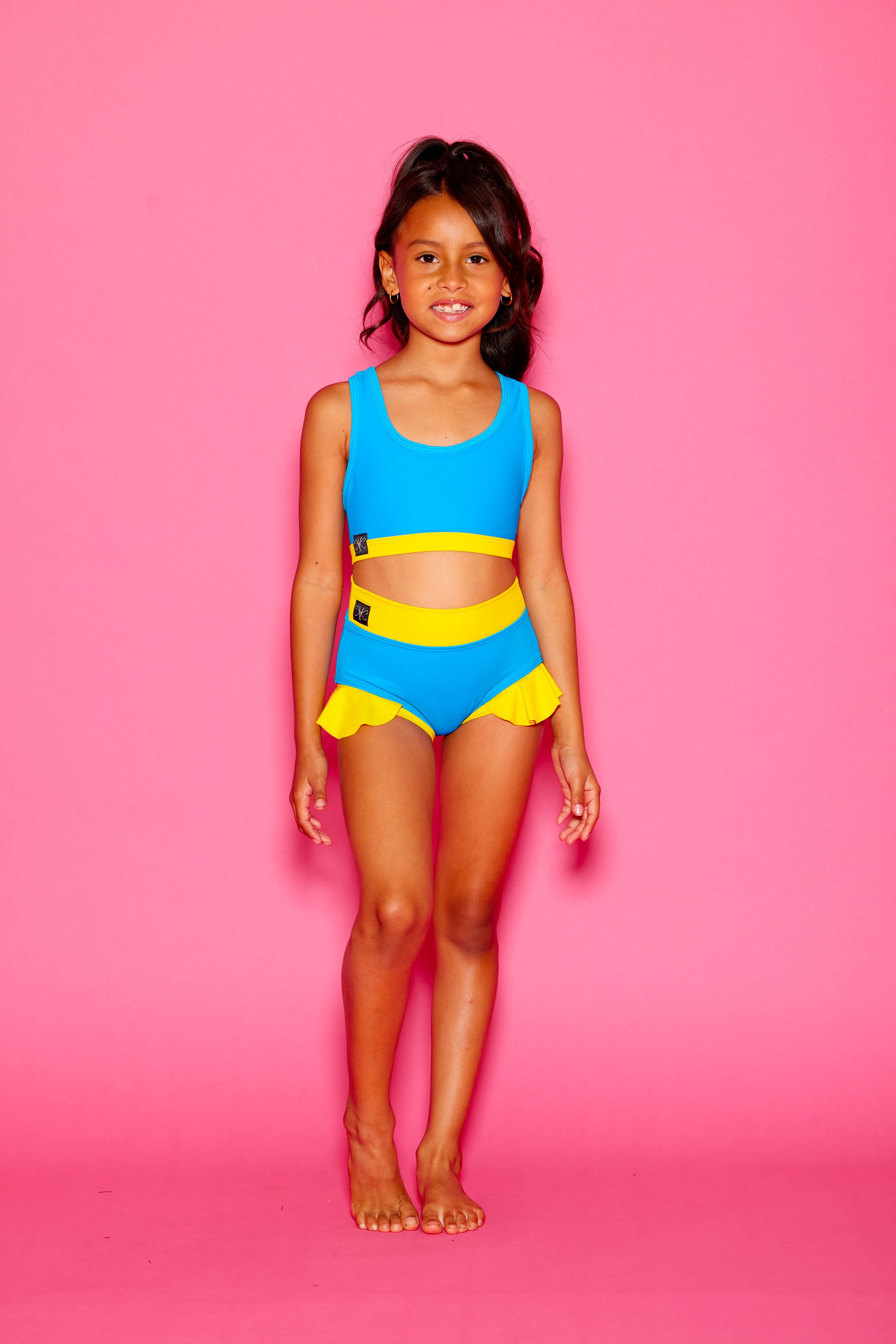 Lolita Bra Top - Turquoise/Yellow - Ready To Ship
