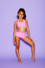 Simply Cinched Halter Crop Top - Bubblegum/Mint - Ready To Ship - Final Sale