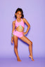 Simply Cinched Halter Crop Top - Bubblegum/Mint - Ready To Ship - Final Sale