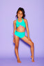 Simply Cinched Short - Dark Mint/Bubblegum - Ready To Ship - Final Sale