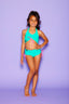 Simply Cinched Short - Dark Mint/Bubblegum - Ready To Ship - Final Sale