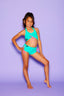 Simply Cinched Short - Dark Mint/Bubblegum - Ready To Ship - Final Sale