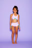 Simply Cinched Halter Crop Top - Lavender Mist/Sky Blue - Ready To Ship - Final Sale