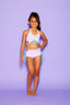 Simply Cinched Halter Crop Top - Lavender Mist/Sky Blue - Ready To Ship - Final Sale