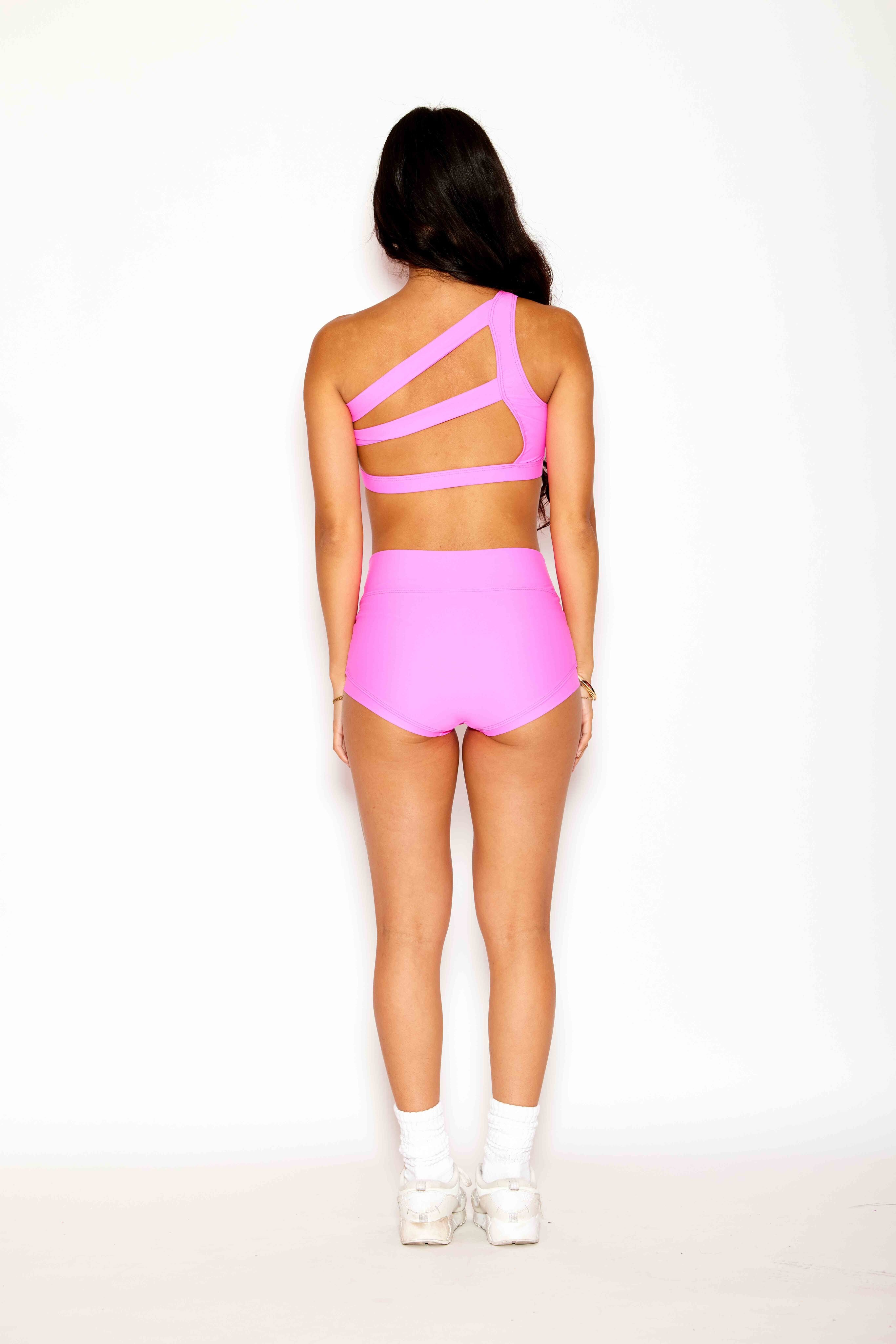 Cross The Line Bra Top - Tropical Pink - Ready To Ship