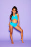 Simply Cinched Short - Turquoise/Neon Orange - Ready To Ship - Final Sale