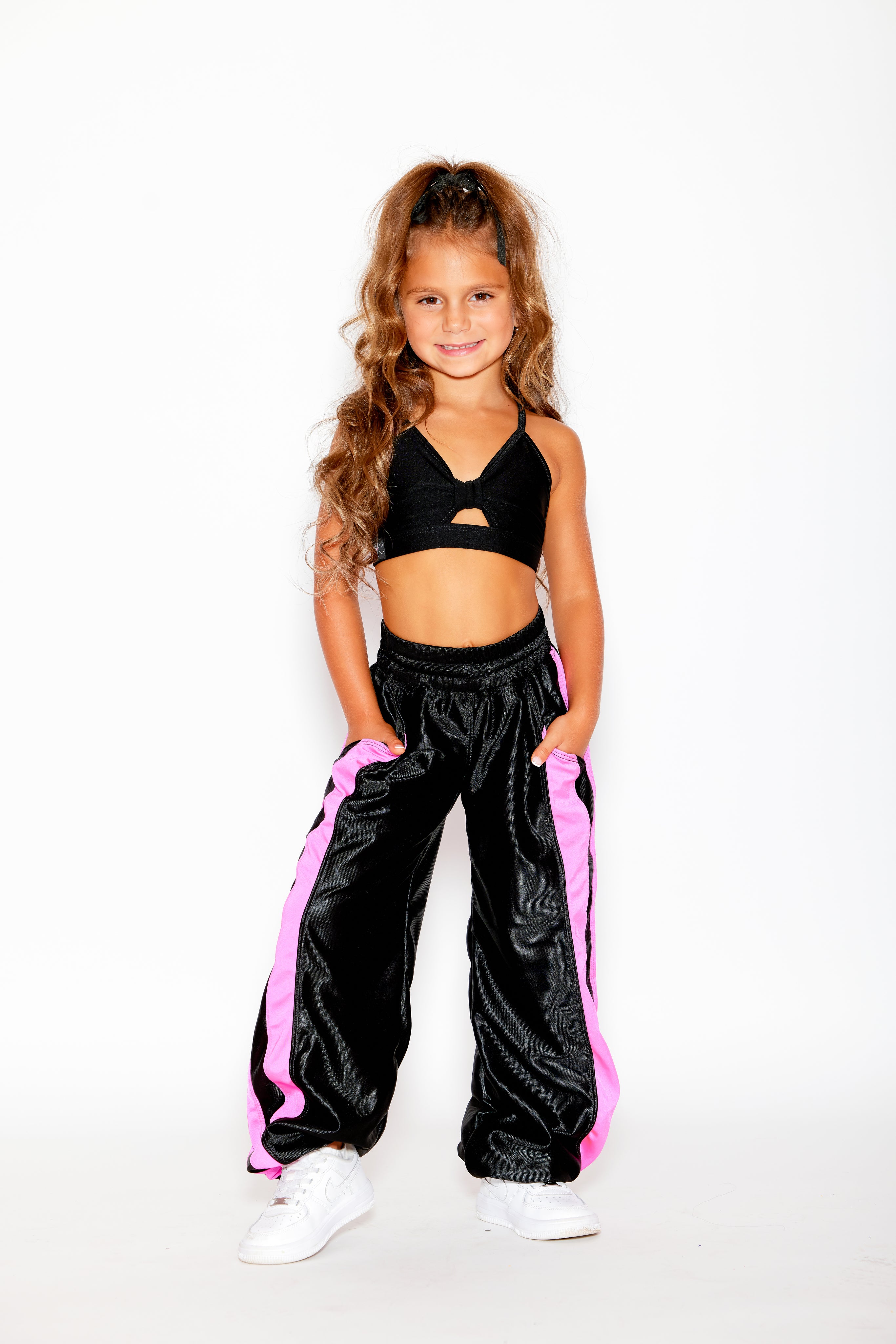 Gotta Dash Jogger - Black Shine/Neon Pink Shiny - Ready to Ship