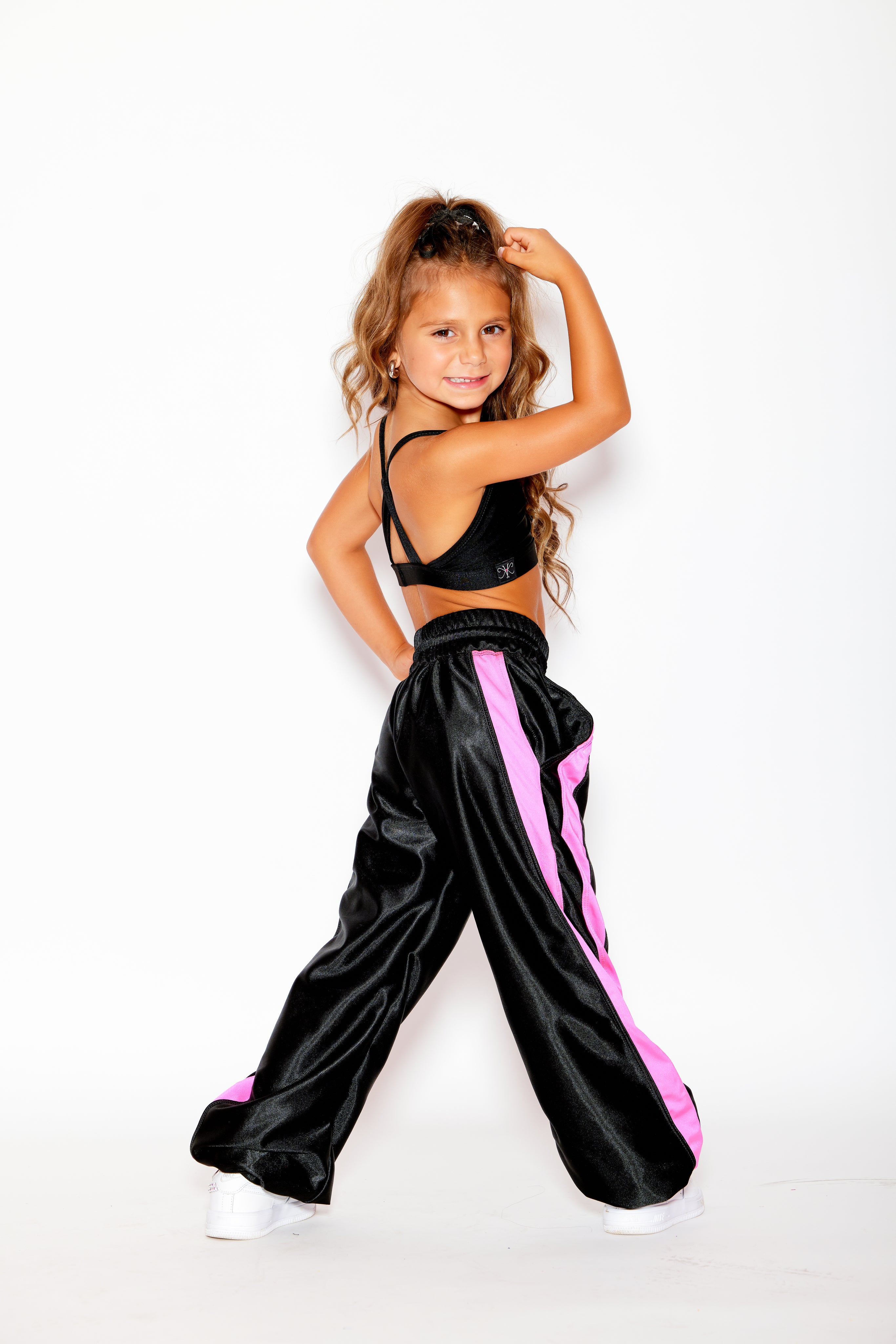 Gotta Dash Jogger - Black Shine/Neon Pink Shiny - Ready to Ship