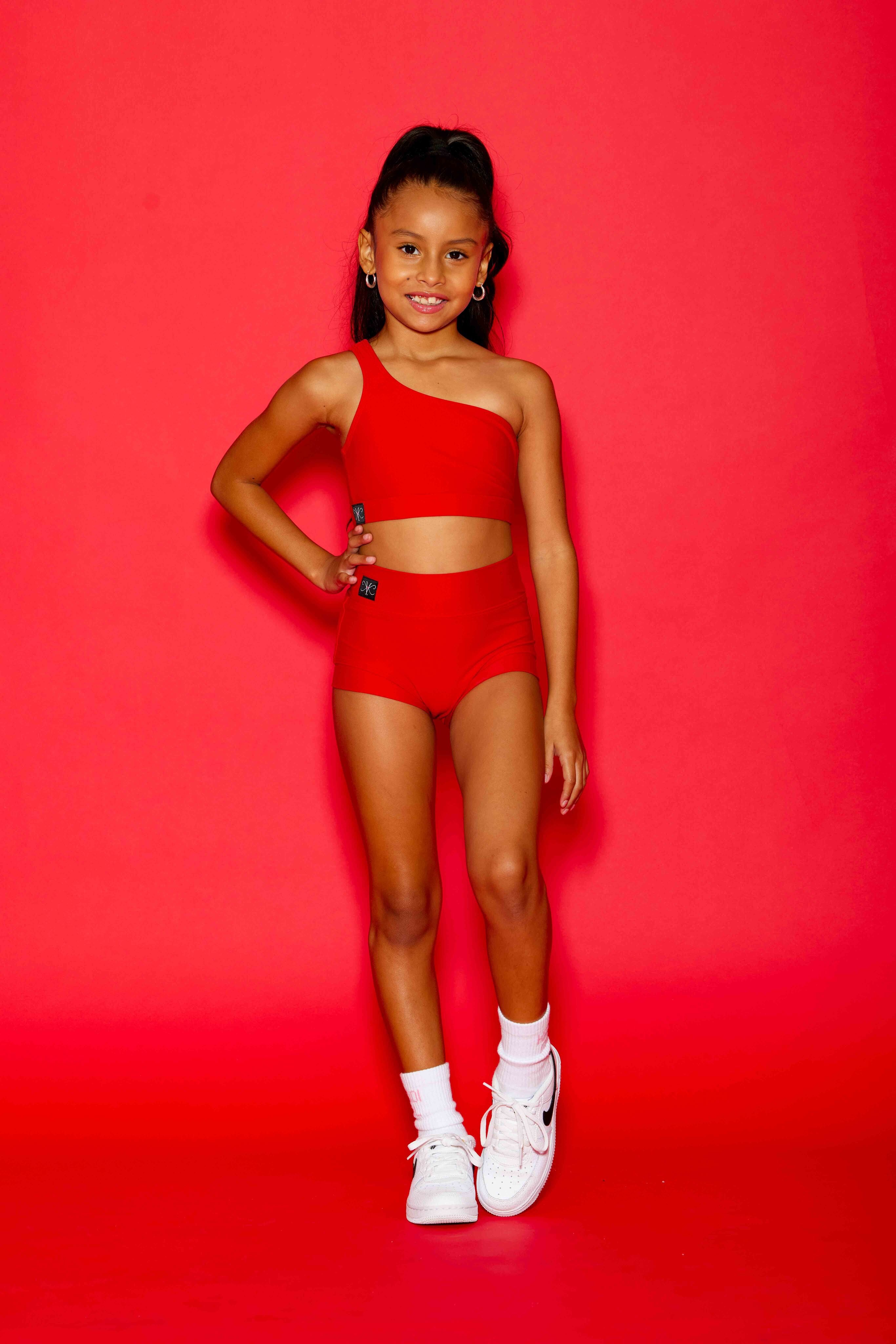 Cross the Line Bra Top - Red - Ready To Ship