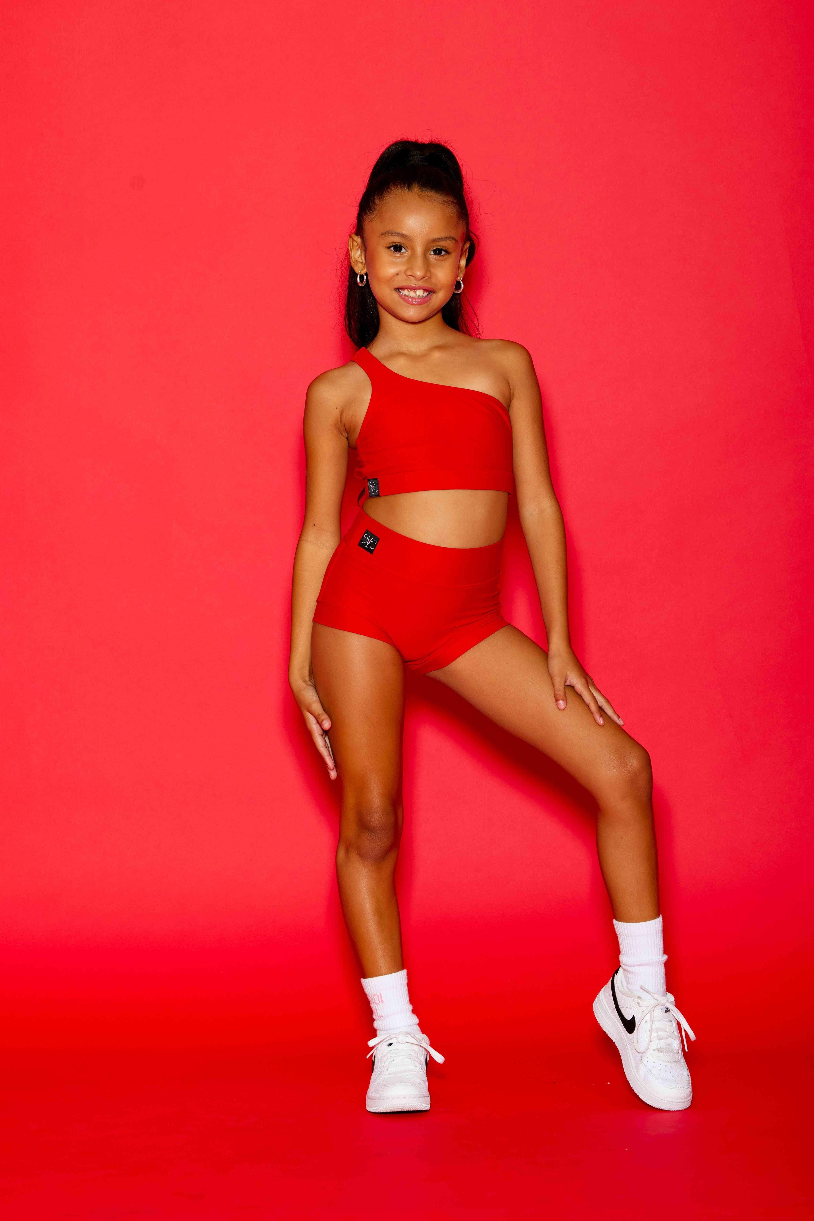 Cross the Line Bra Top - Red - Ready To Ship