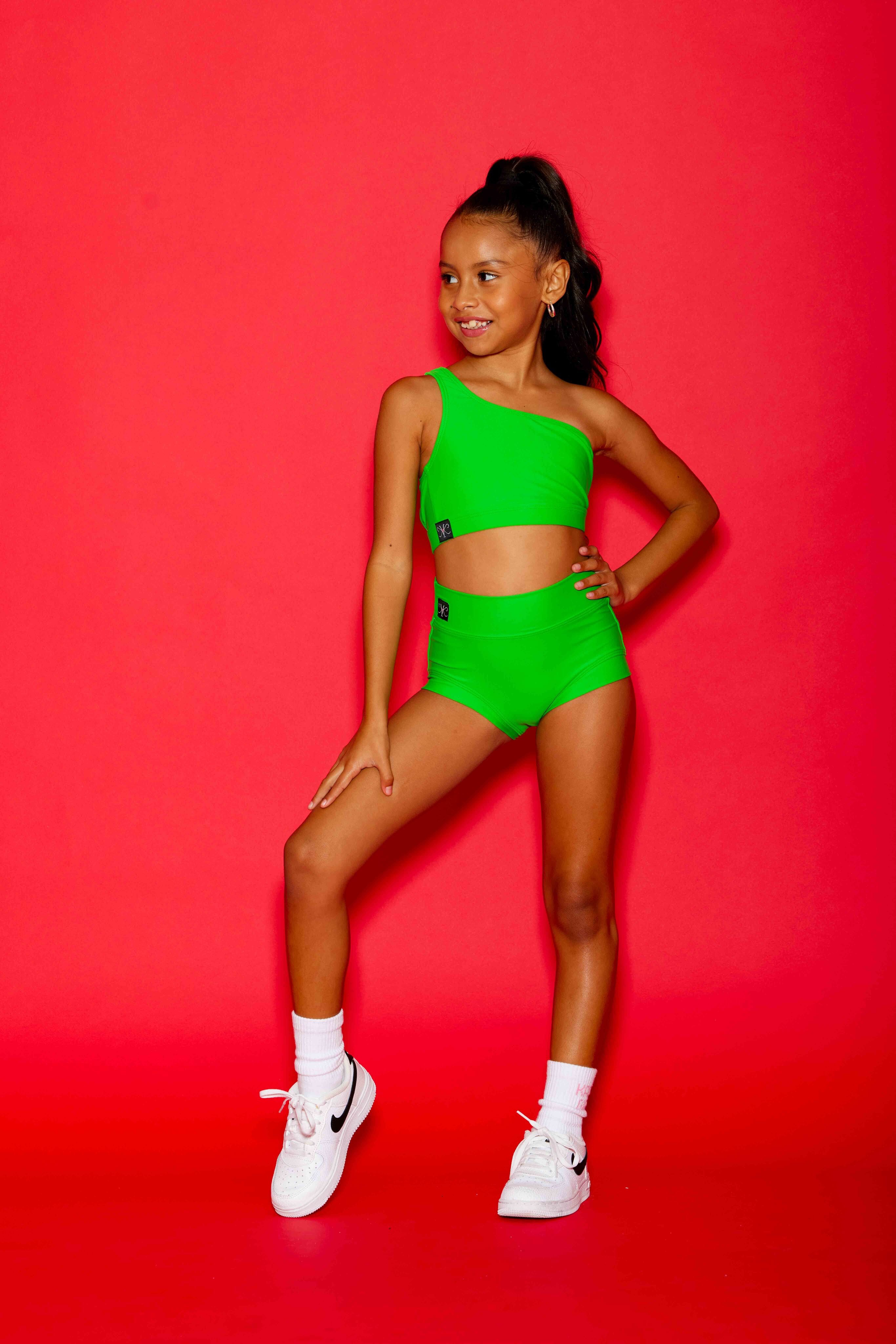 Cross the Line Bra Top - Kelley Green - Ready To Ship