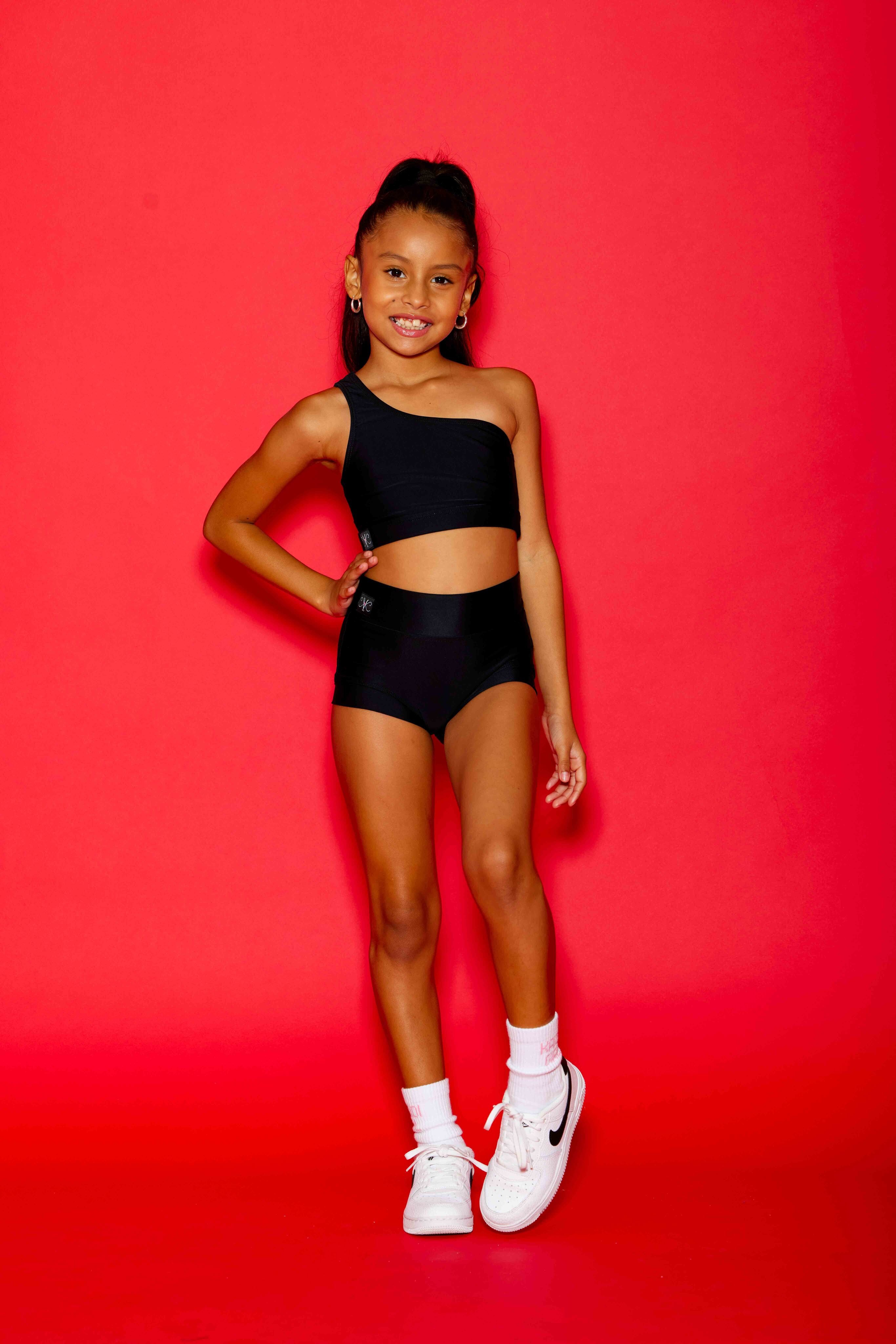 Cross the Line Bra Top - Black - Ready To Ship