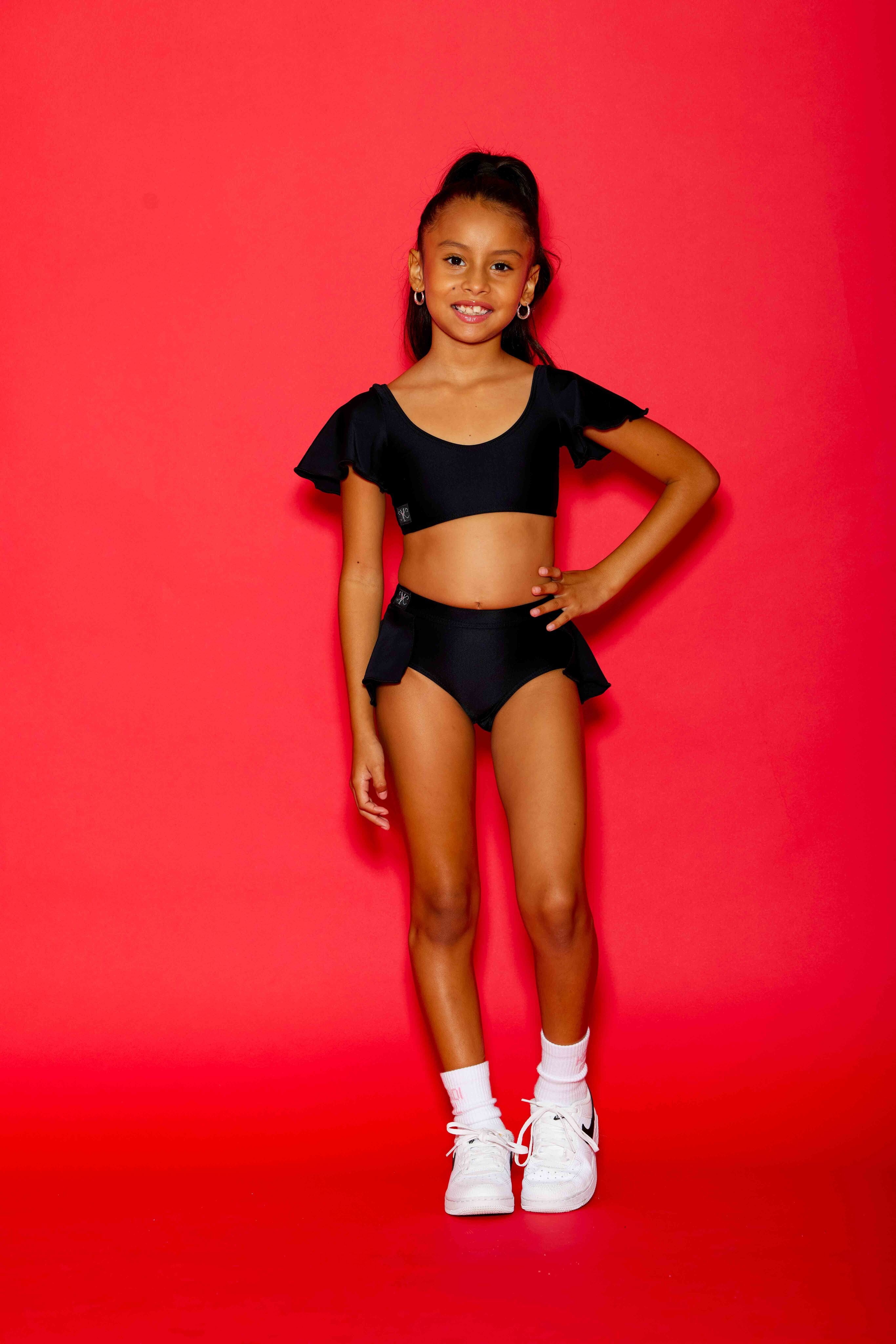 Flutter Bra Top - Black - Ready To Ship