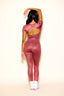 Timeout Jumpsuit - Rust Slick - Ready to Ship - Final Sale
