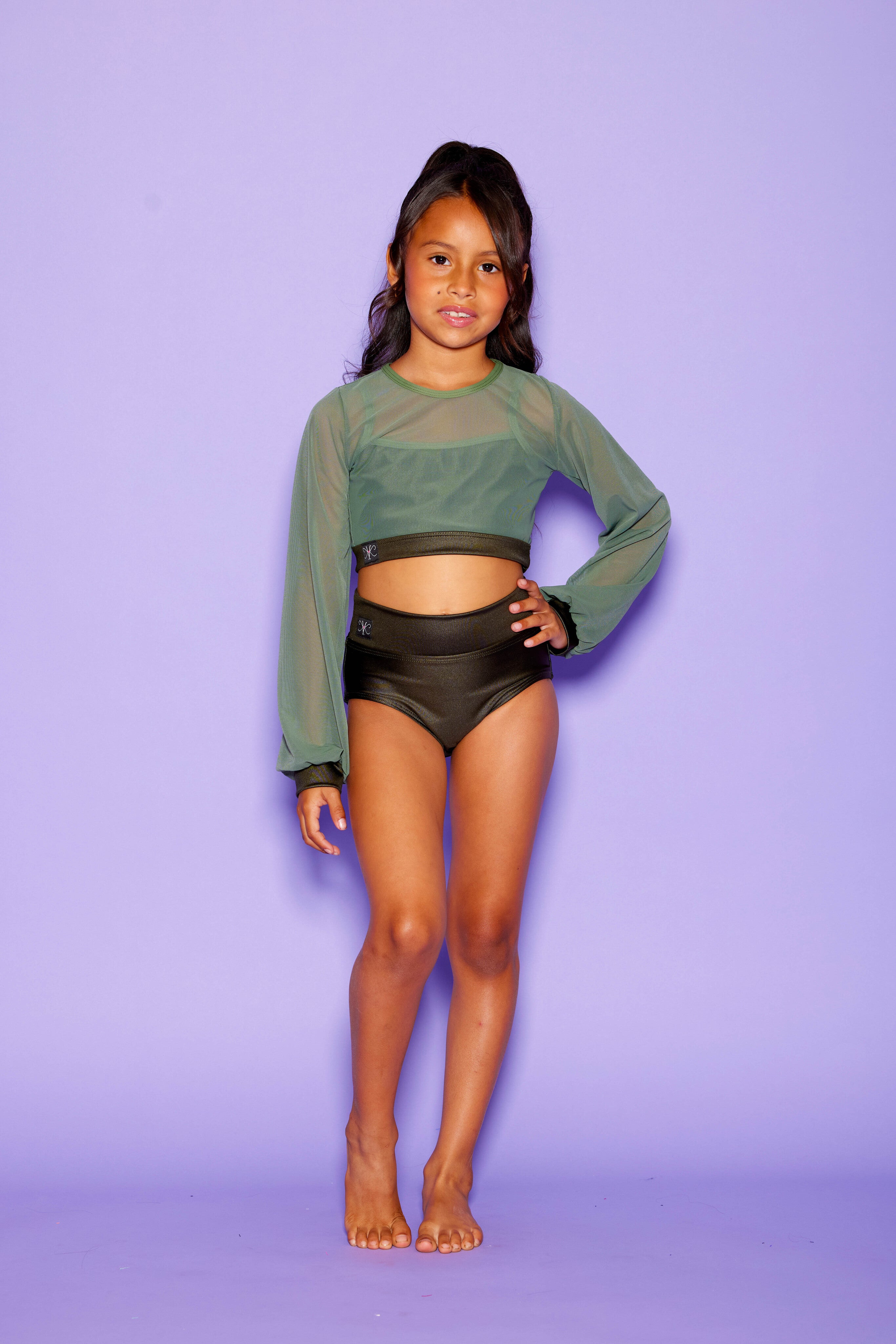 Hollaback Crop Top and Bra - Olive - Ready To Ship