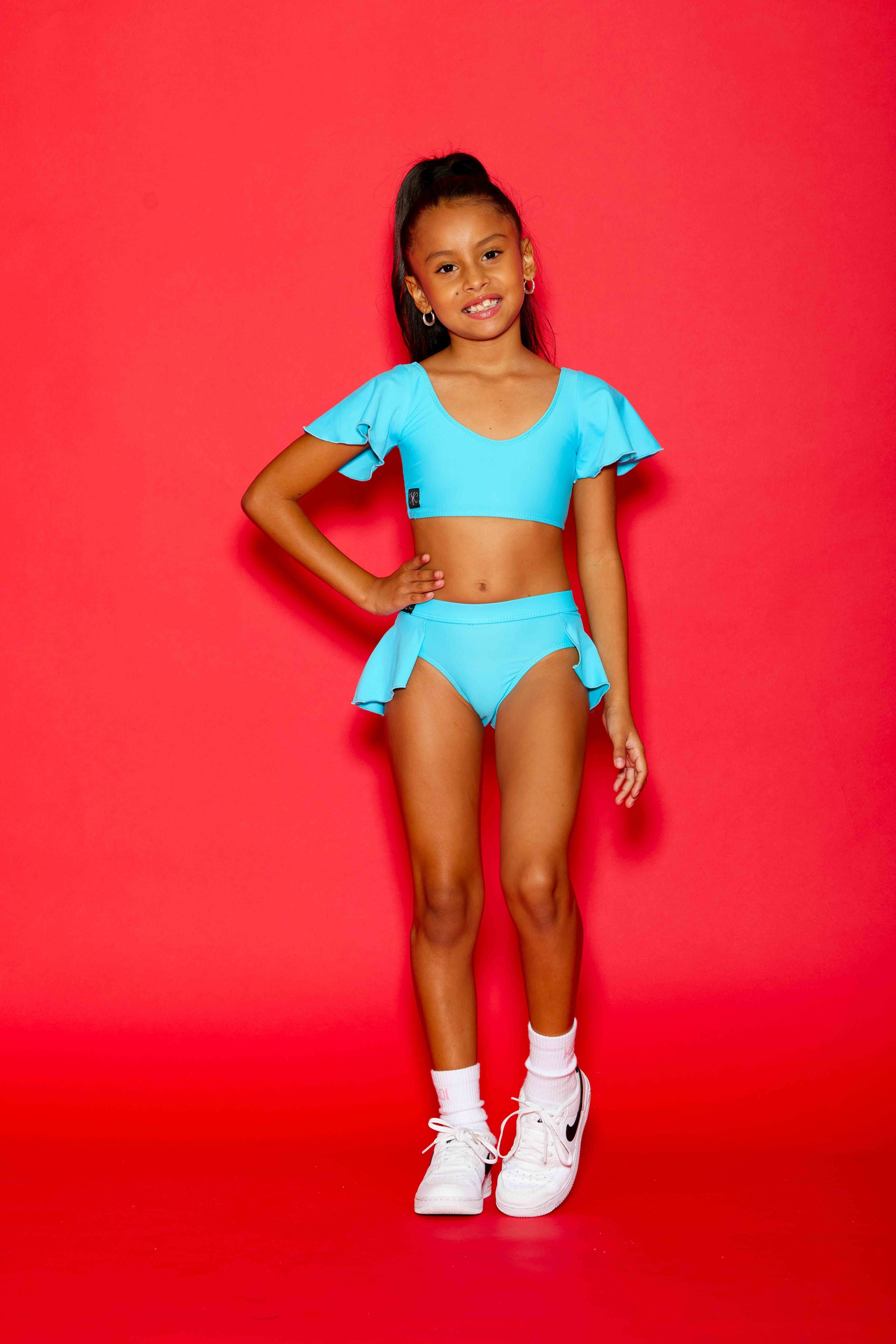 Flutter Bra Top - Sky Blue - Ready To Ship