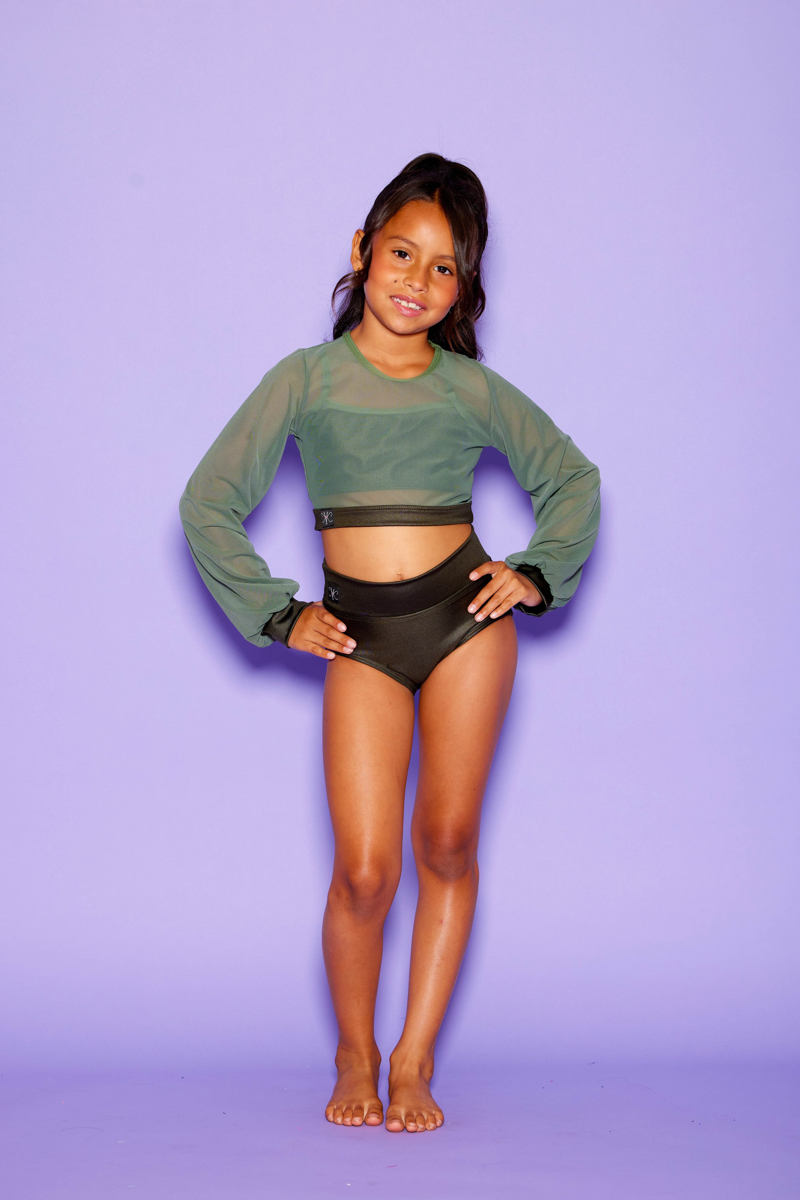 Hollaback Crop Top and Bra - Olive - Ready To Ship