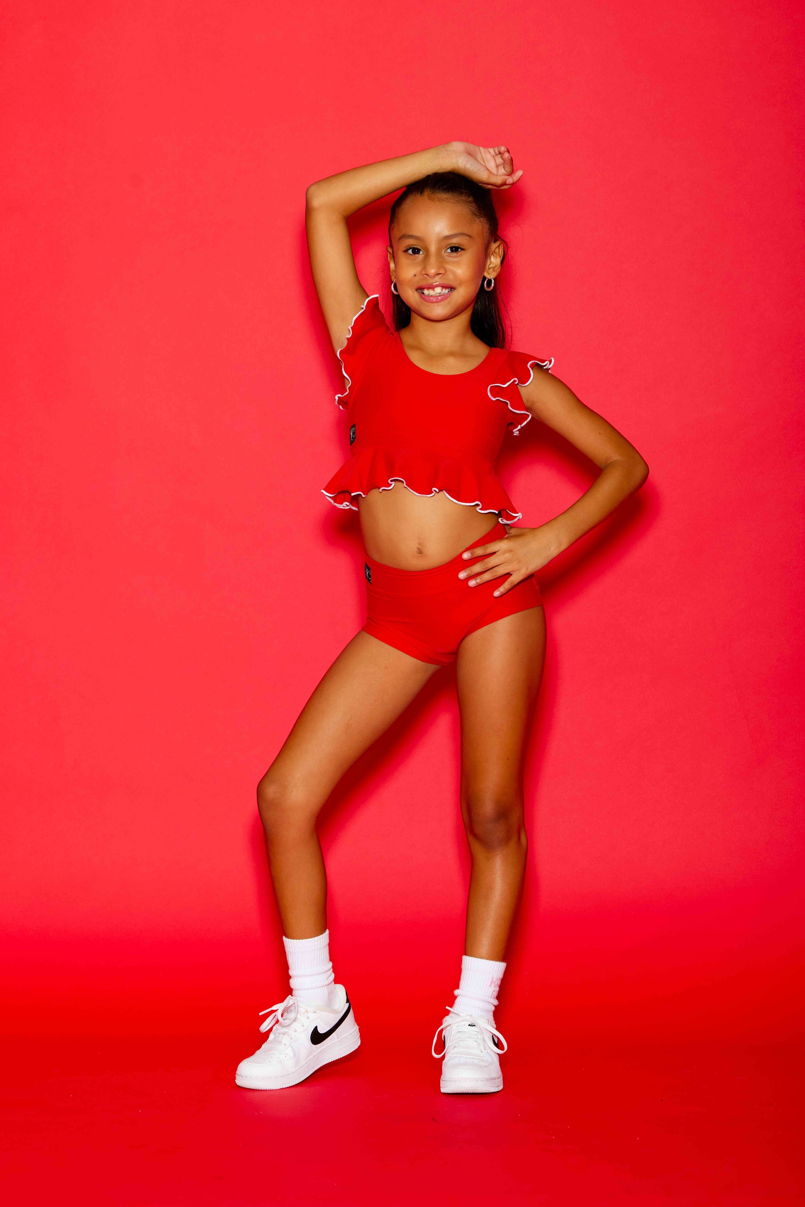 All Dolled Up Crop Top - Red/White - Ready To Ship