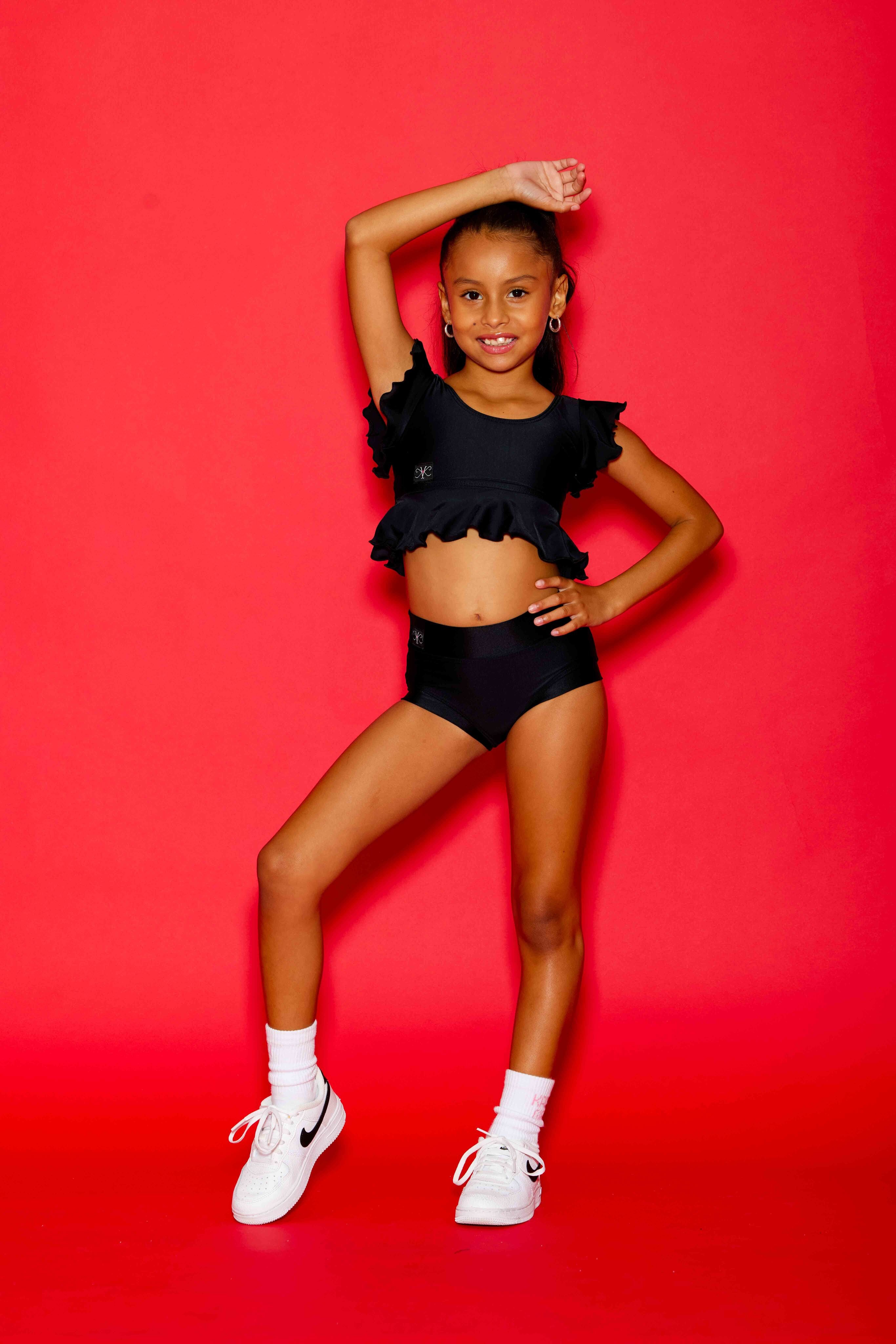 All Dolled Up Crop Top - Black - Ready To Ship