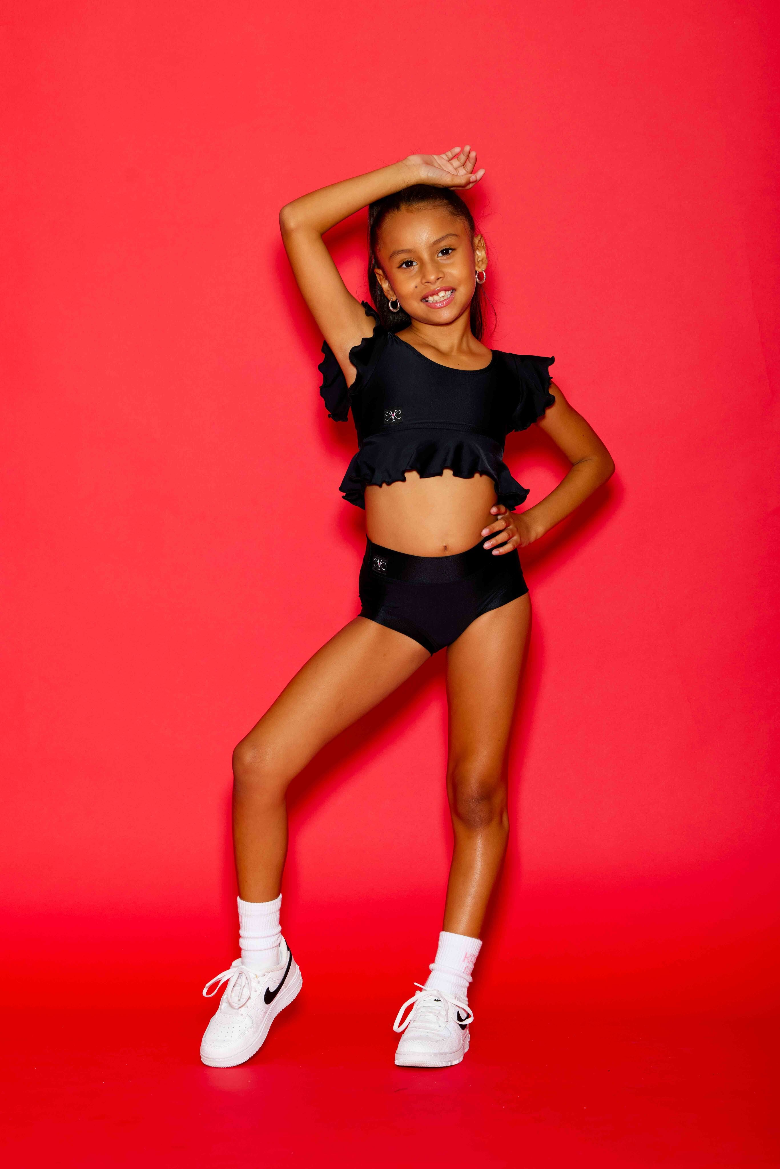 All Dolled Up Crop Top - Black - Ready To Ship