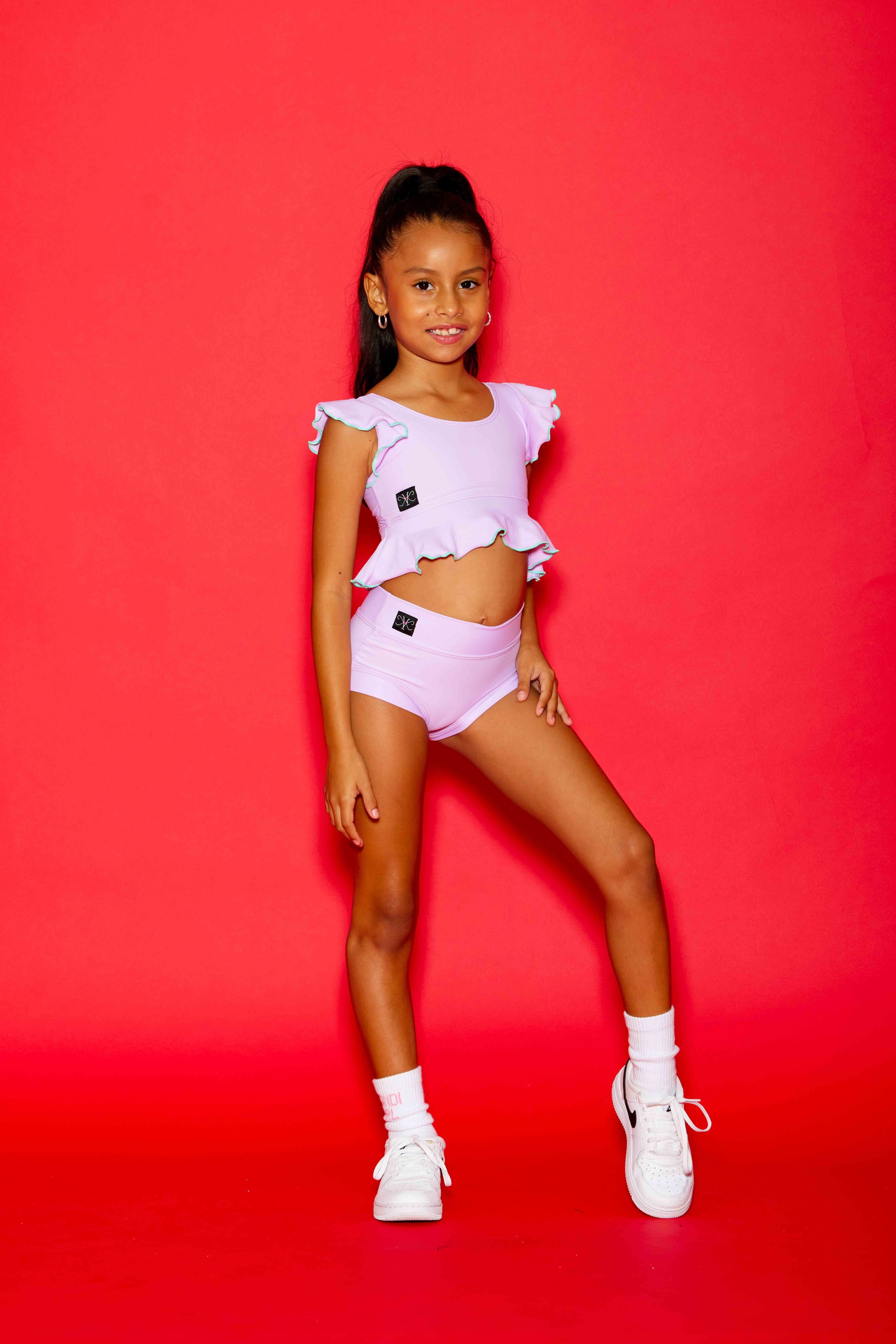 All Dolled Up Crop Top - Lavender Mist/Mint - Ready To Ship