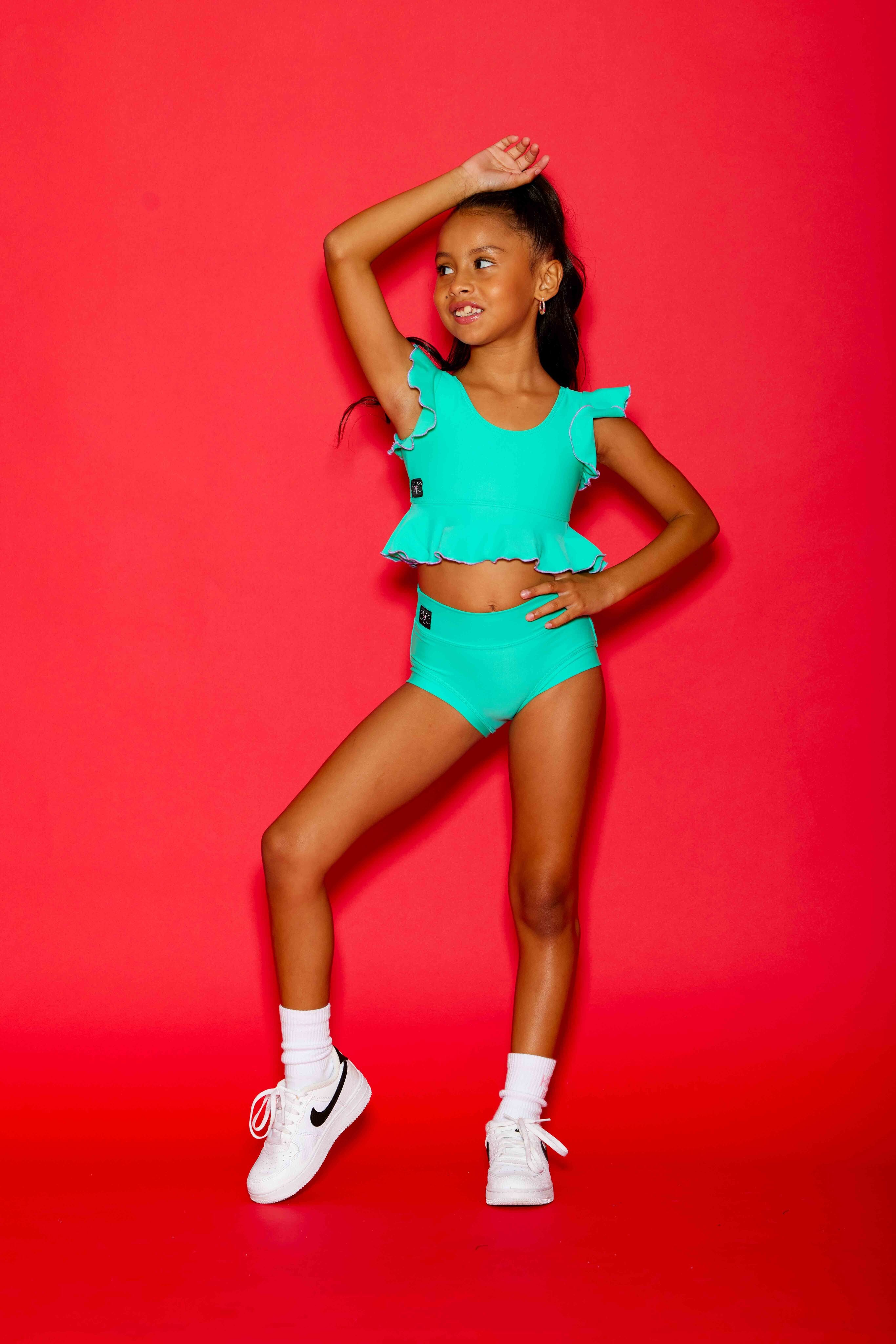 All Dolled Up Crop Top - Mint/Lilac - Ready To Ship