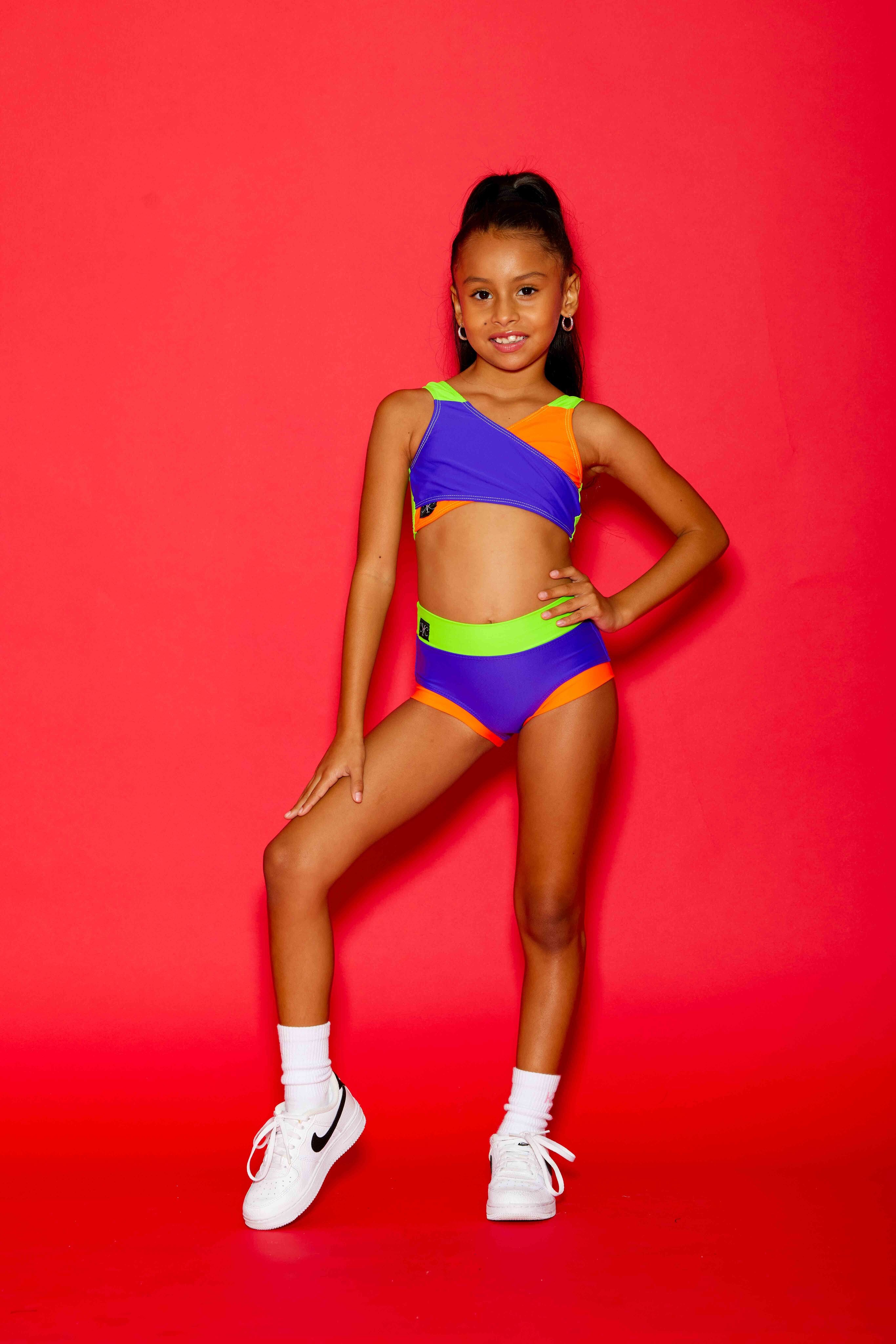 Cross My Heart VIP Brief - Purple/Neon Orange/Neon Green - Ready To Ship - Halloween Limited Edition