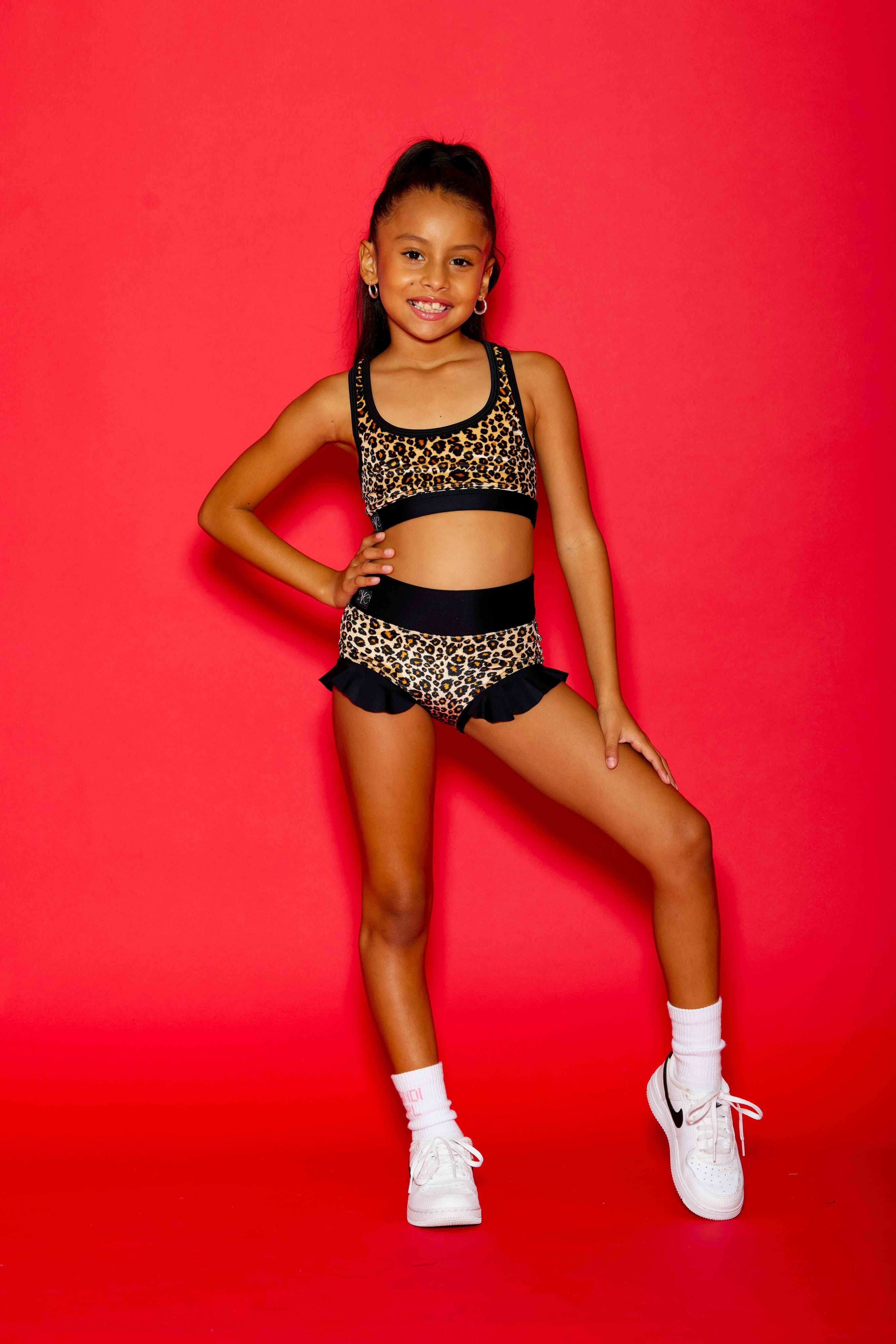 Lolita Bra Top - Cheetah Velvet/Black - Ready To Ship