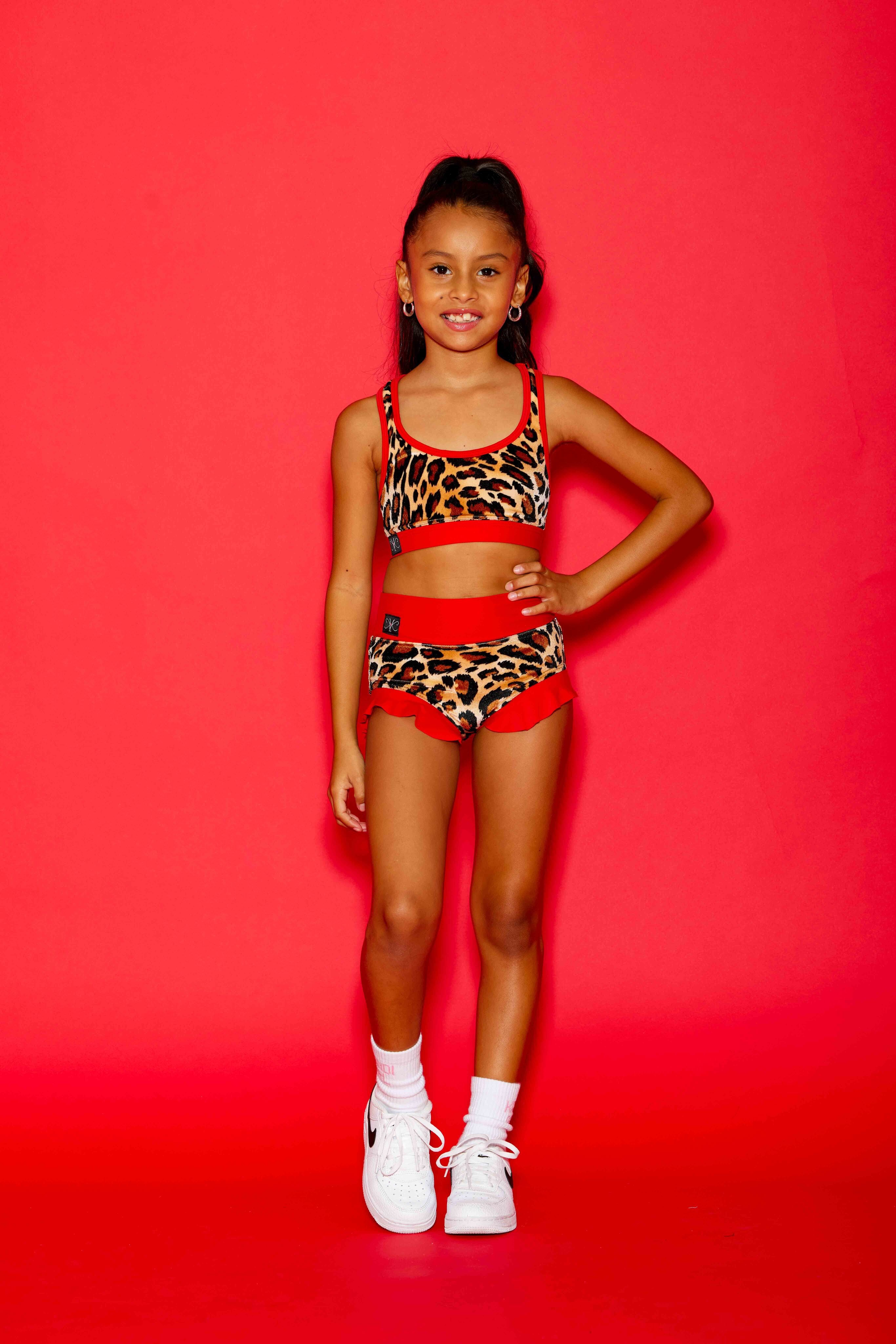 Lolita Bra Top - Jungle Velvet/Red - Ready To Ship